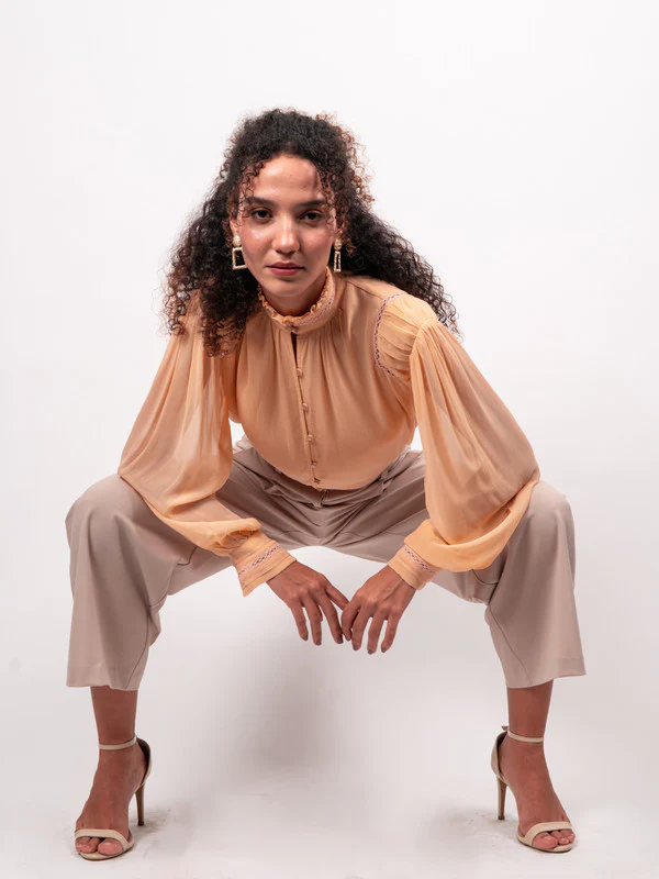 Women Lace inserted viscose blouse - Image 6