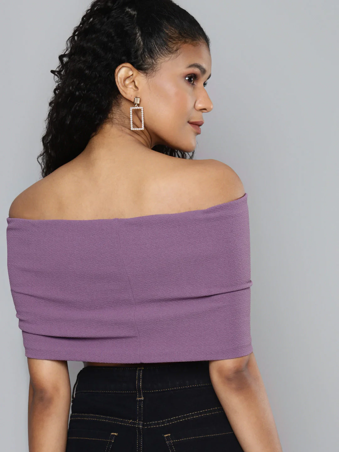 Lavender Bardot Layer Crop Top - Image 3