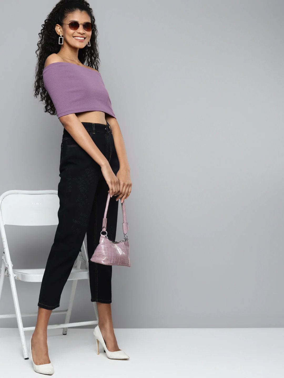 Lavender Bardot Layer Crop Top - Image 4