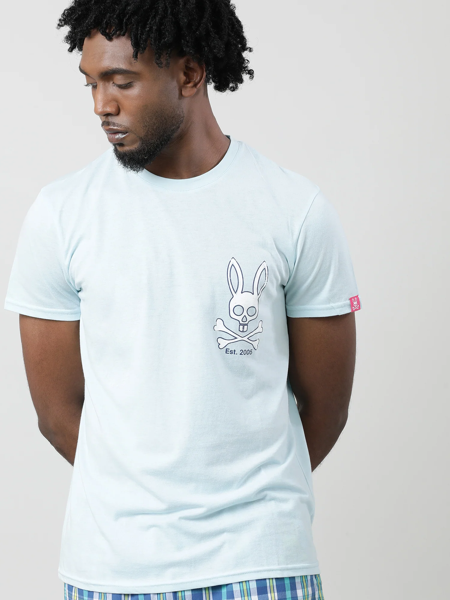 Men Blue Quick-Dry Relaxed Fit Cotton T-Shirt - Image 3
