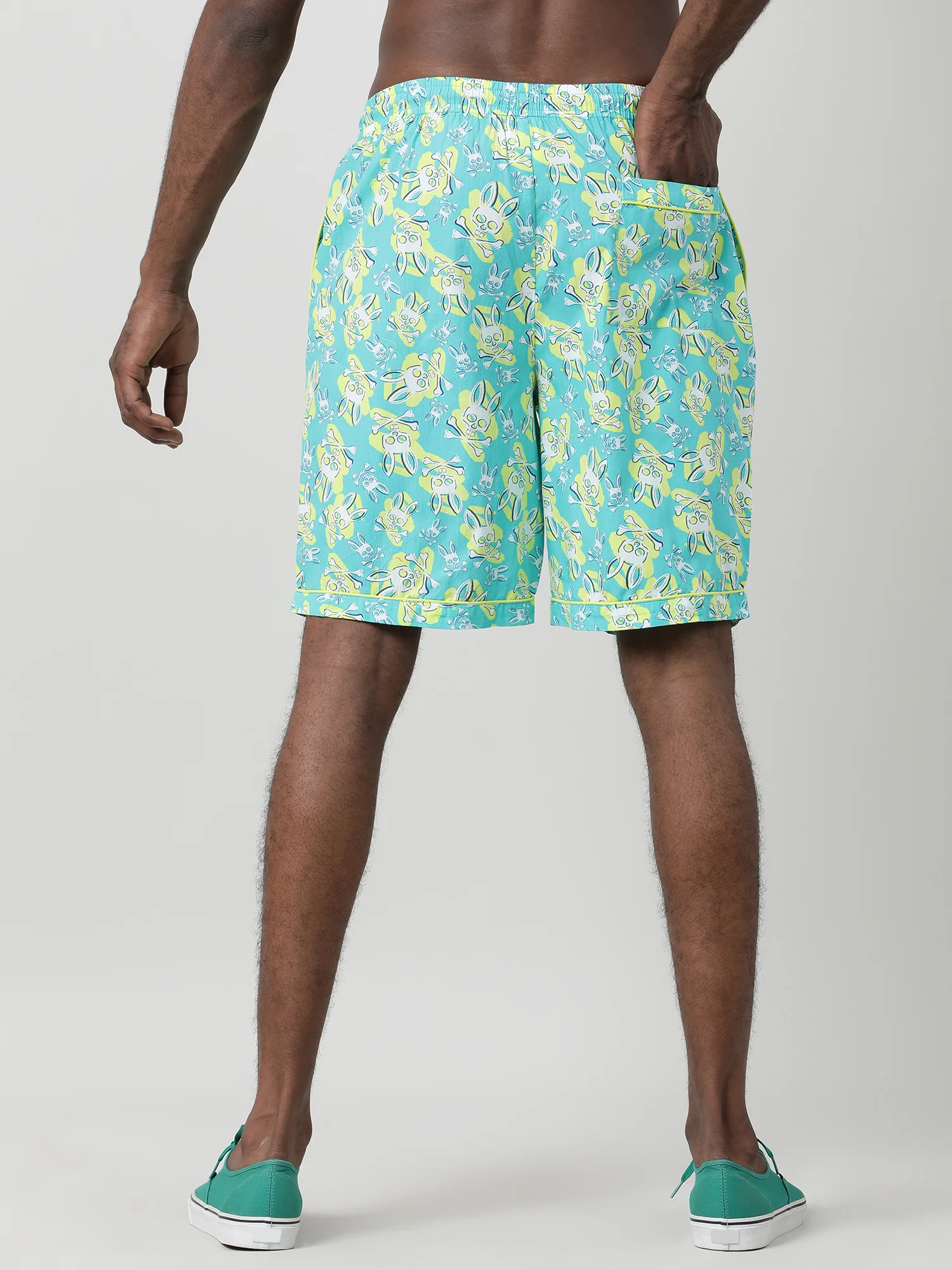 Men Oversized Printed Cotton Travel Lounge Shorts - Image 6