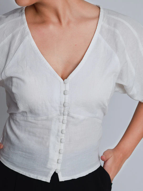 Women Linen Blend Top - Image 3
