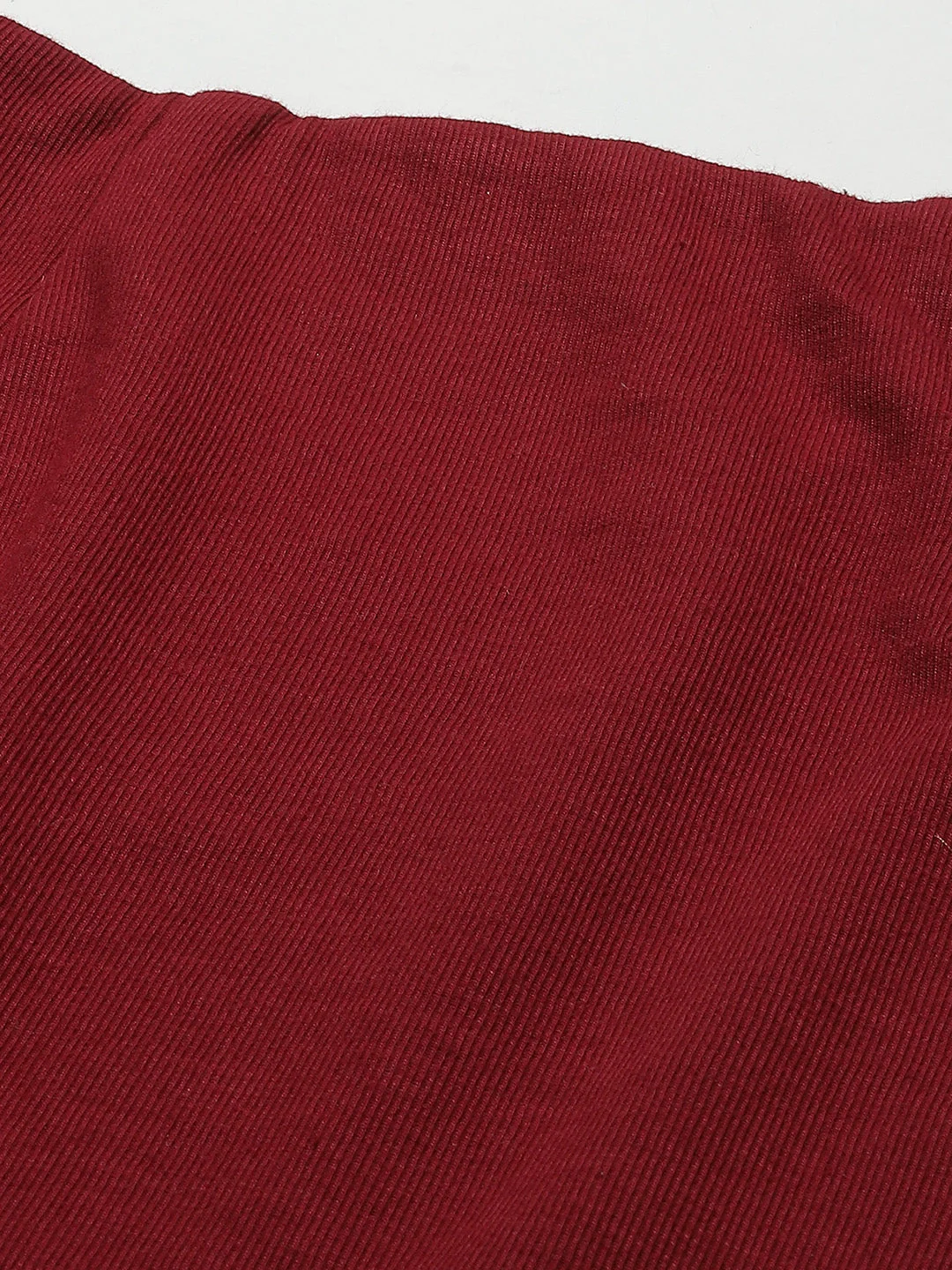 Women Maroon Rib Pencil Skirt - Image 5