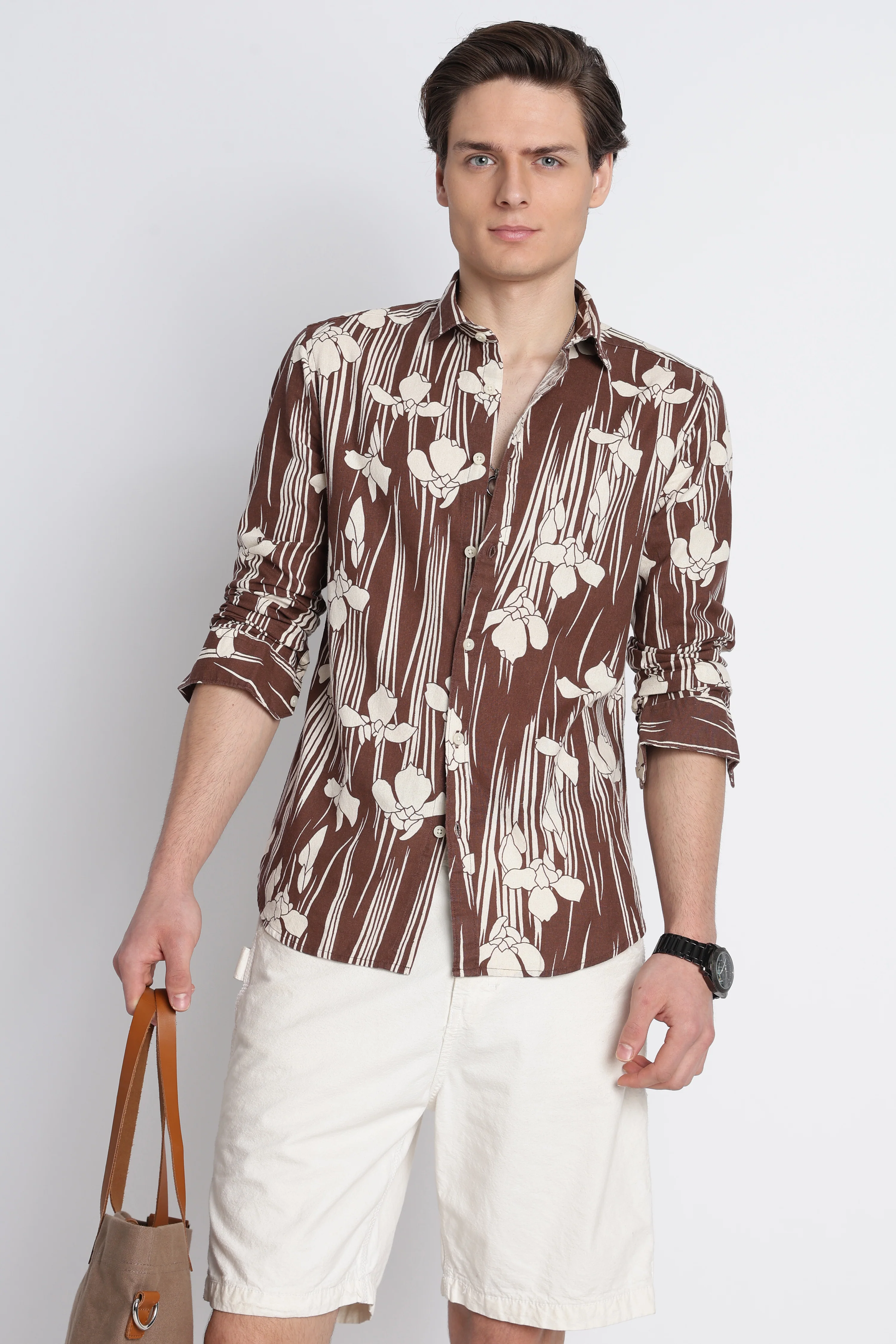 Men Abstract Block Print Shirt - Image 3