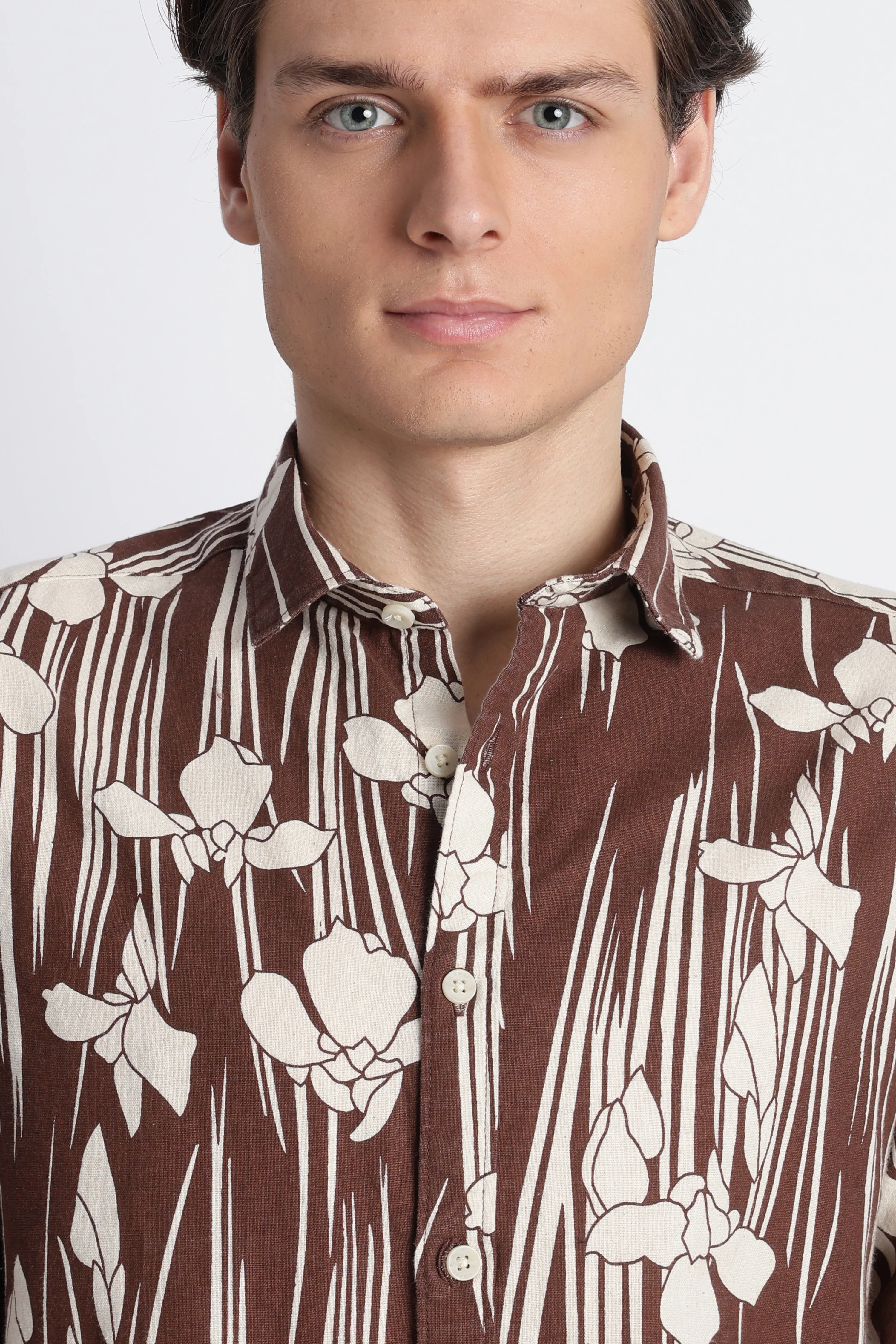 Men Abstract Block Print Shirt - Image 5