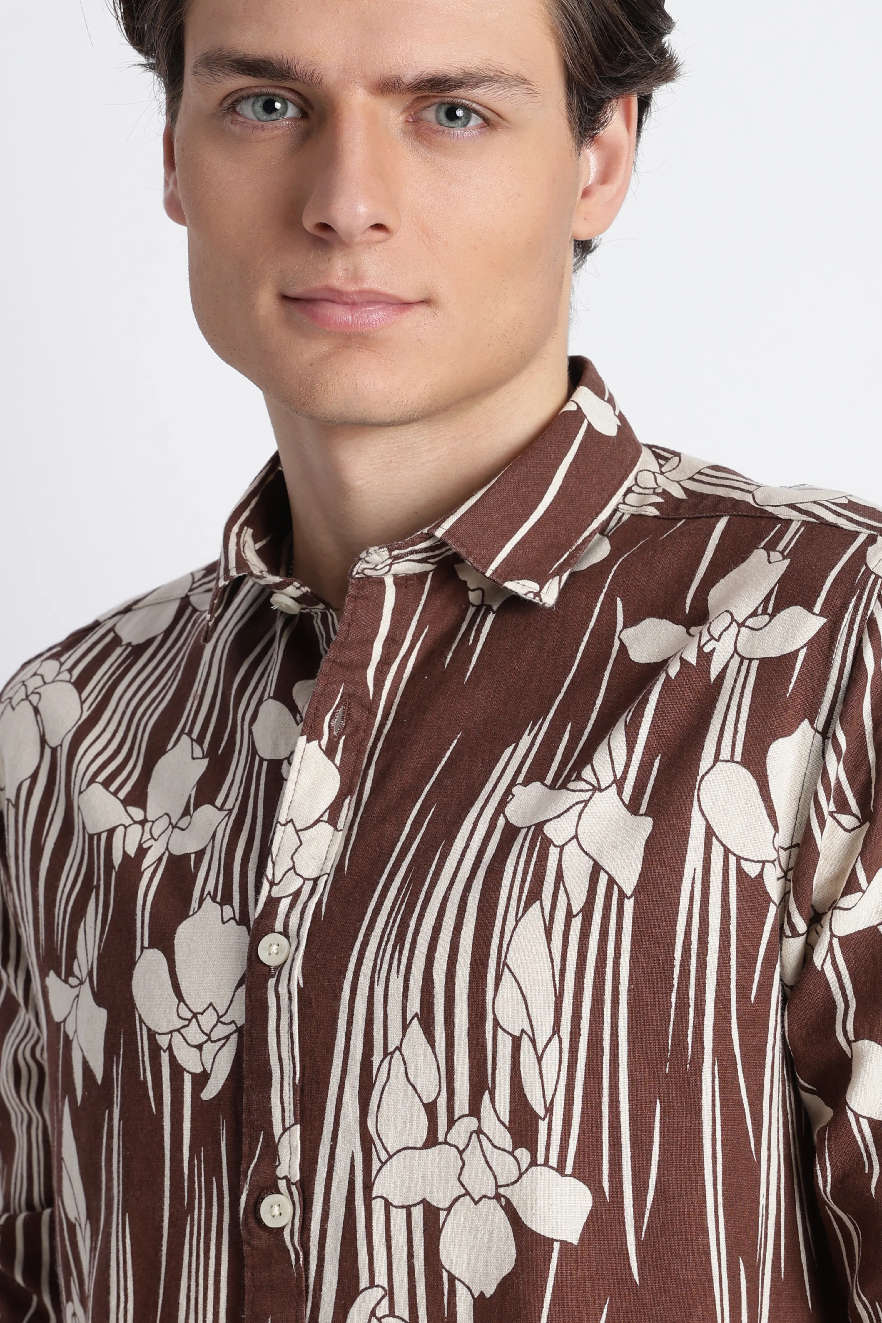 Men Abstract Block Print Shirt - Image 6