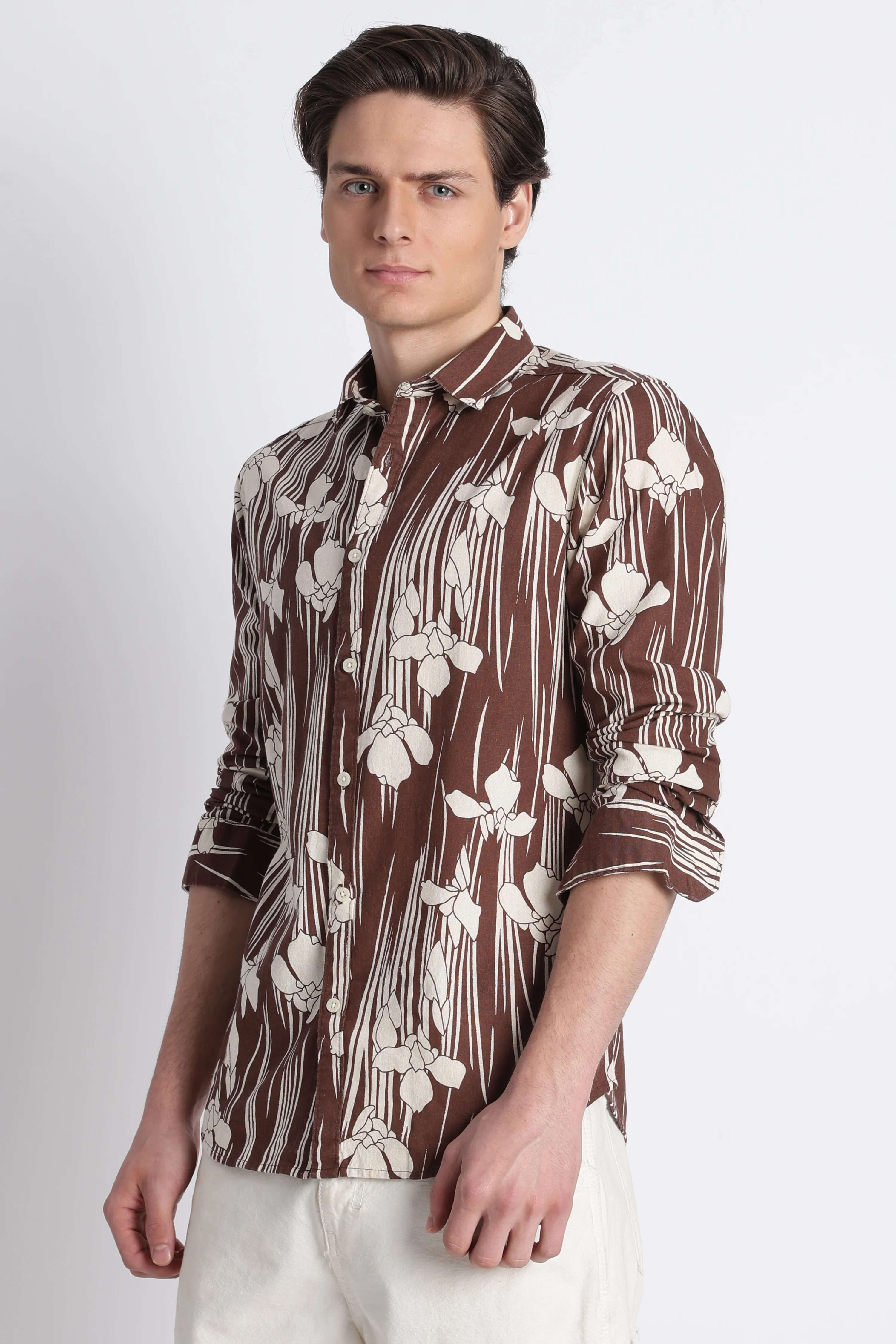 Men Abstract Block Print Shirt - Image 7