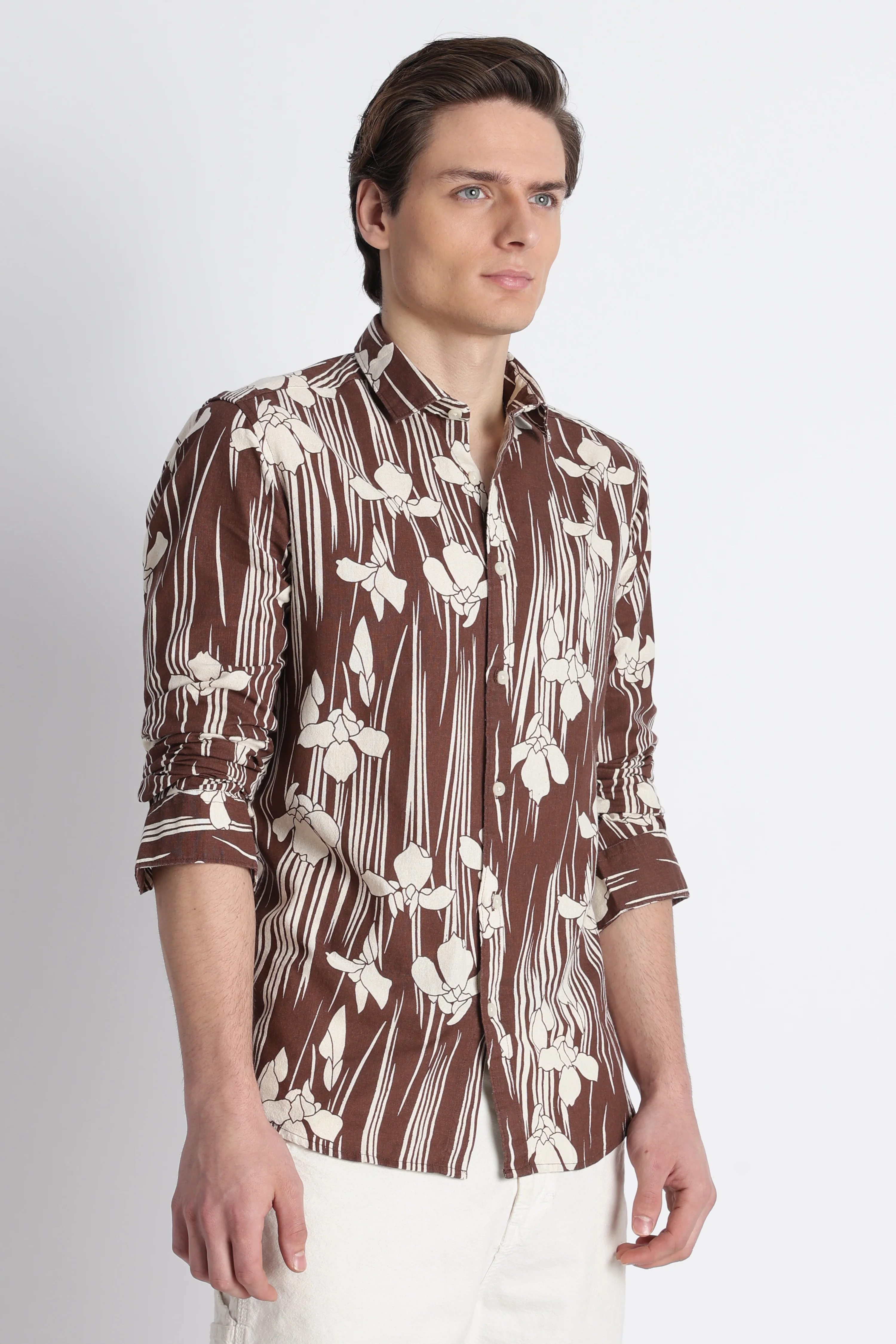 Men Abstract Block Print Shirt - Image 8