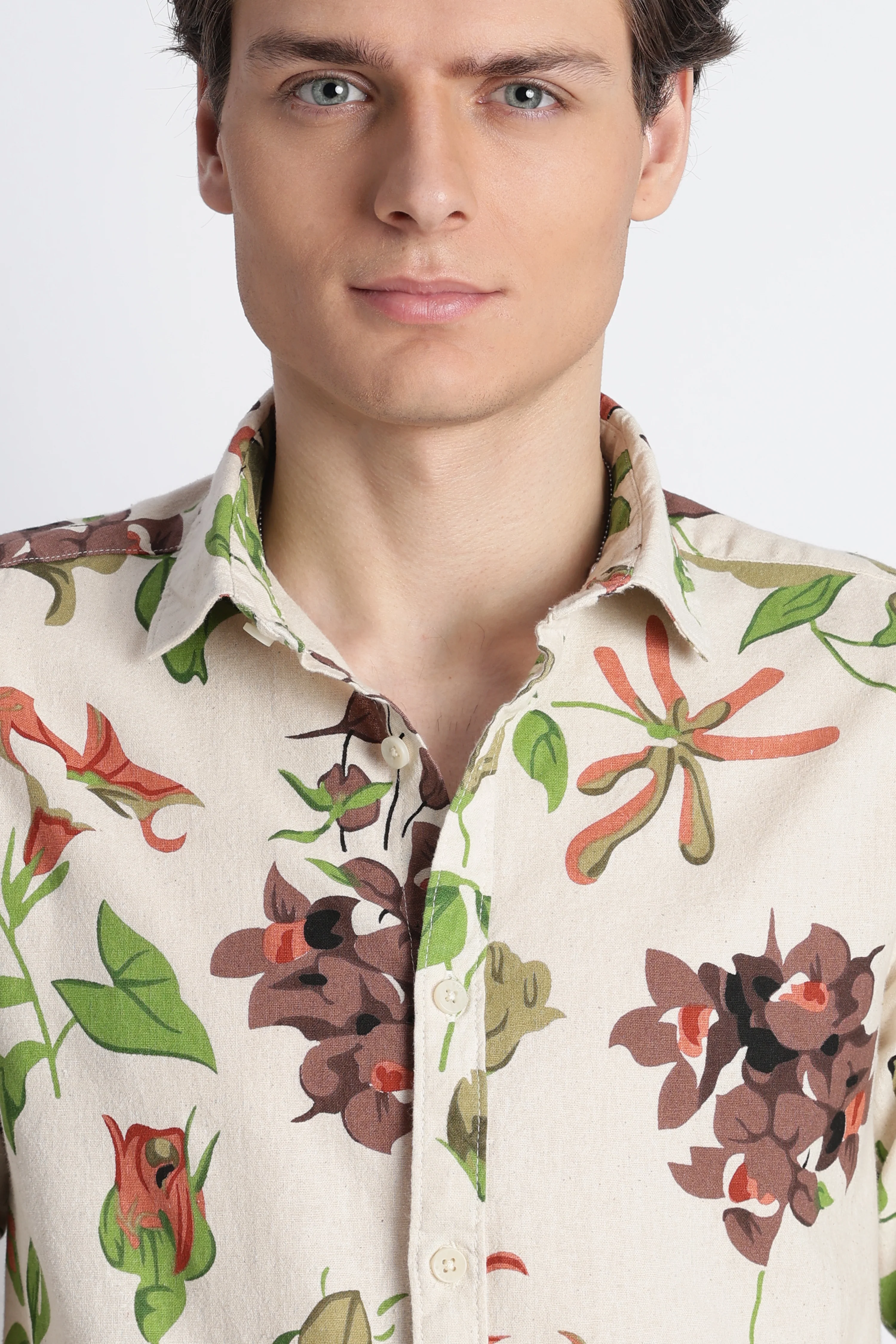 Men Abstract Block Print Shirt - Image 3