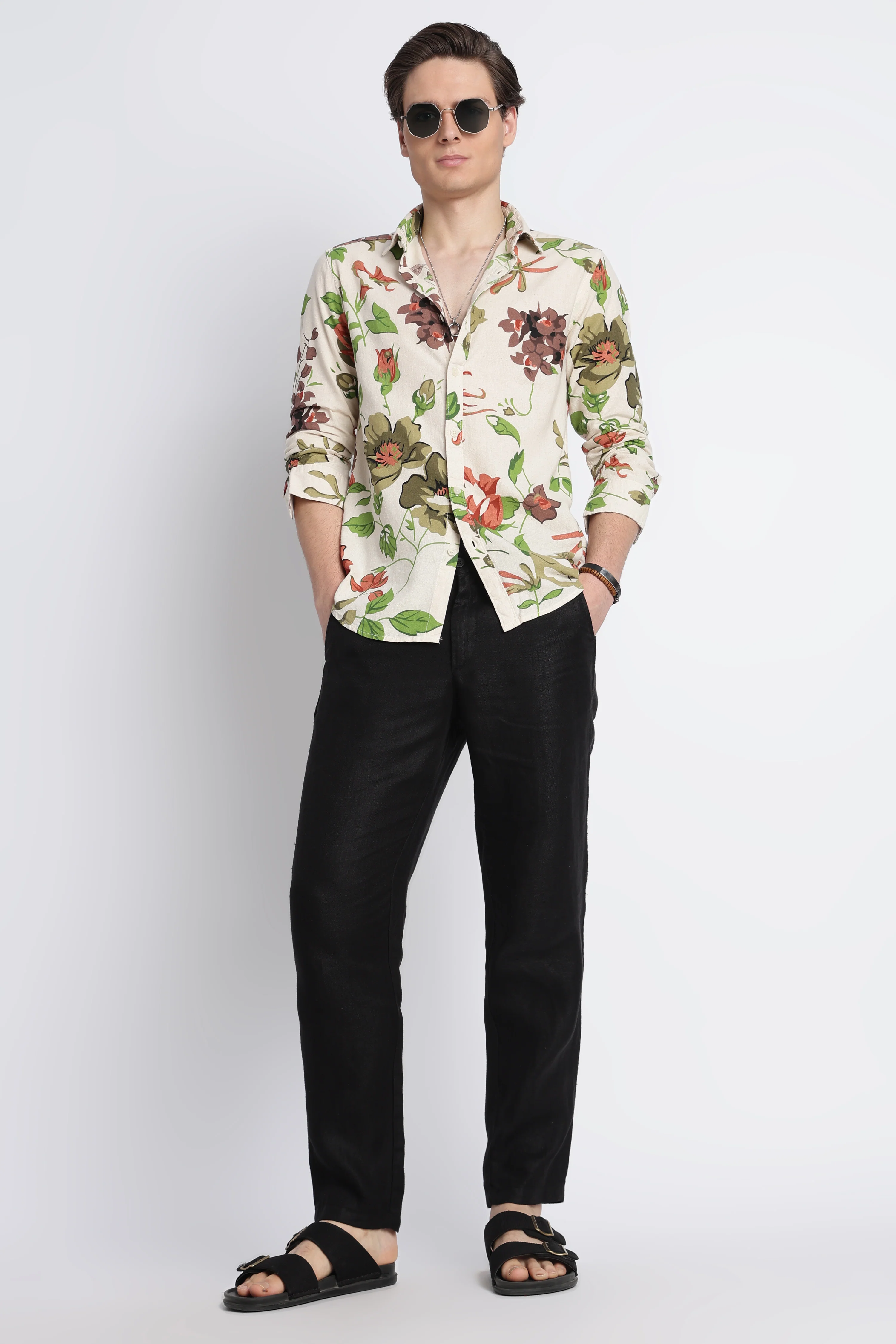 Men Abstract Block Print Shirt - Image 8