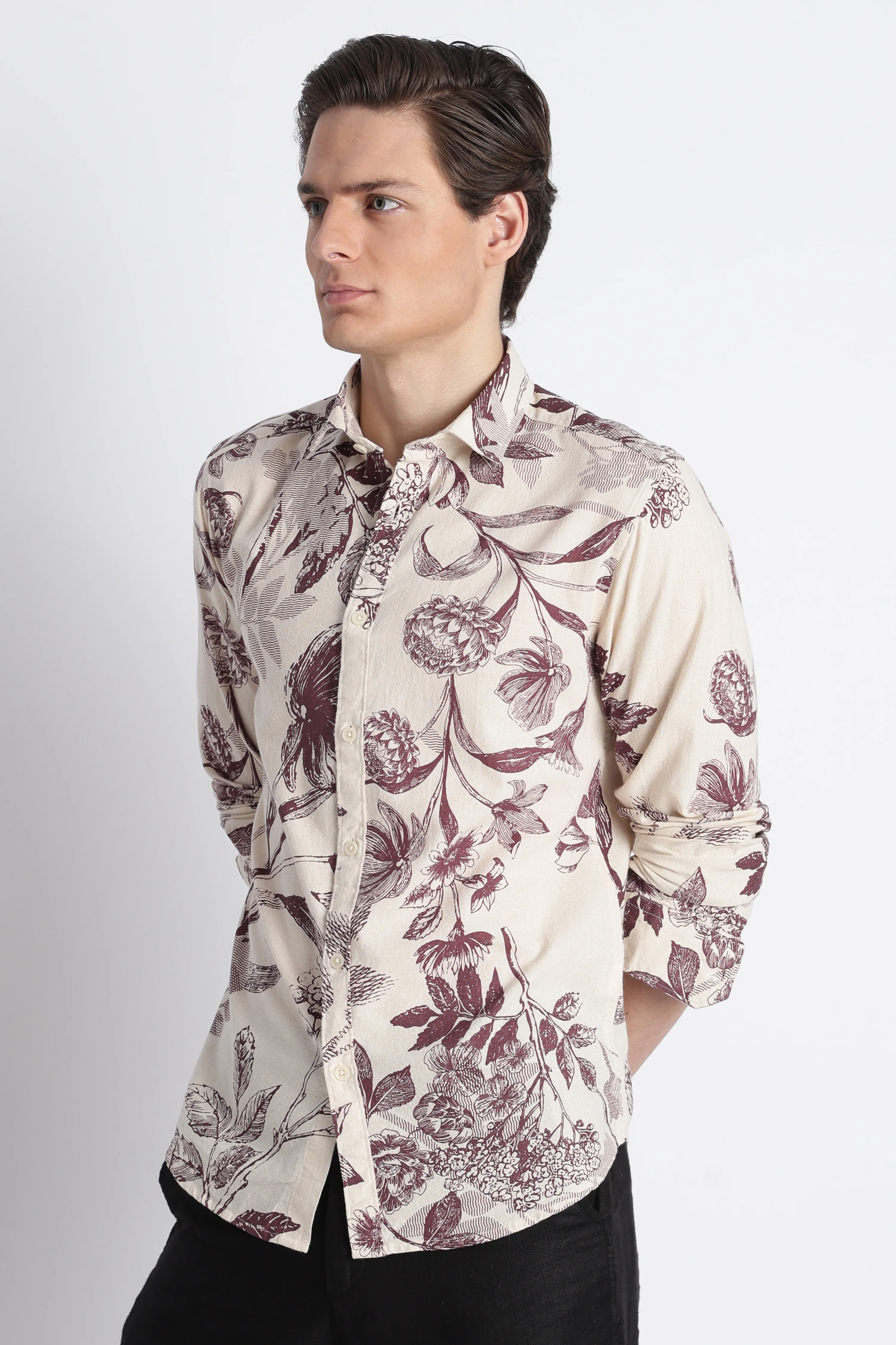 Men Abstract Block Print Shirt - Image 10