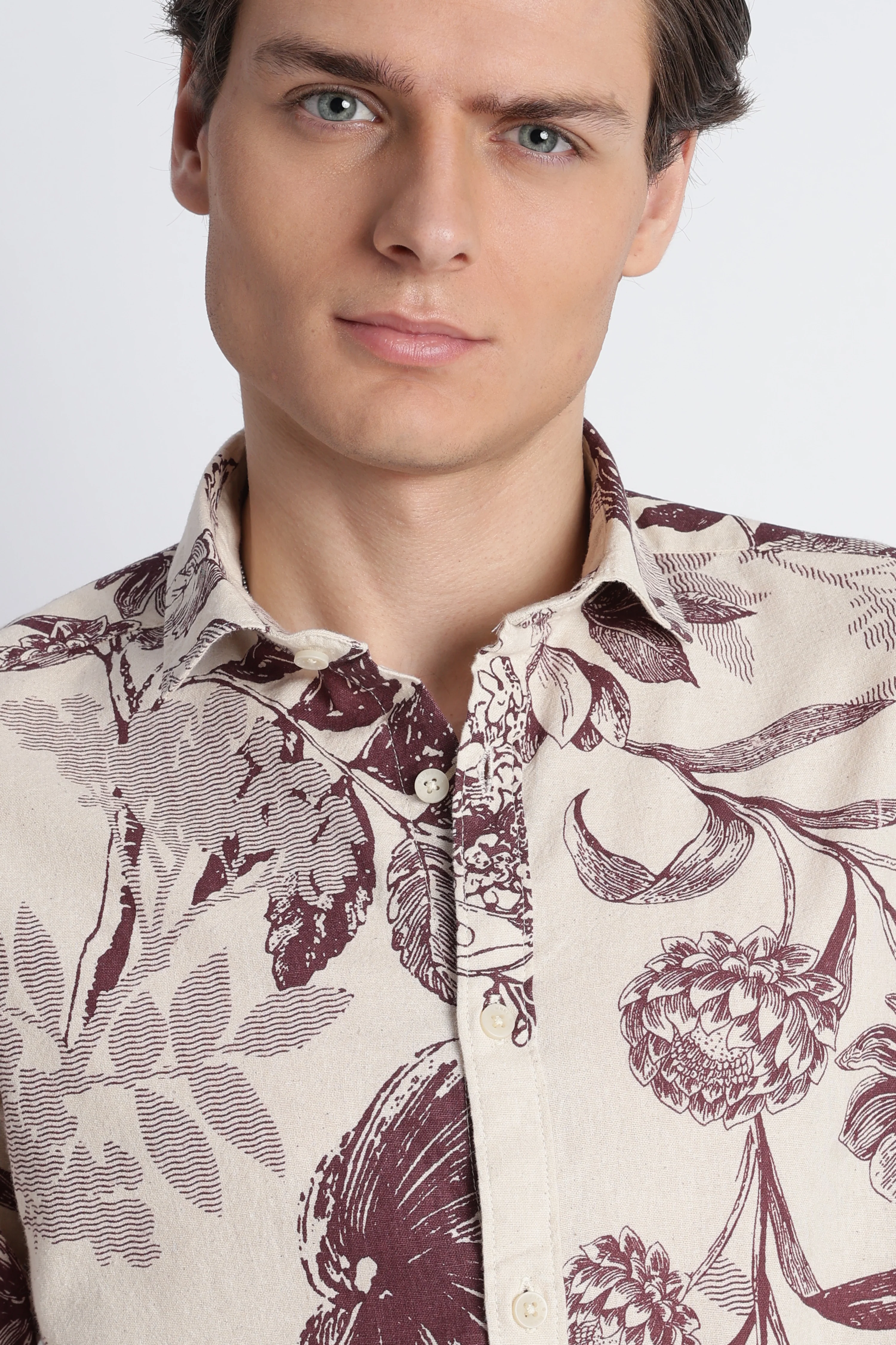 Men Abstract Block Print Shirt - Image 3