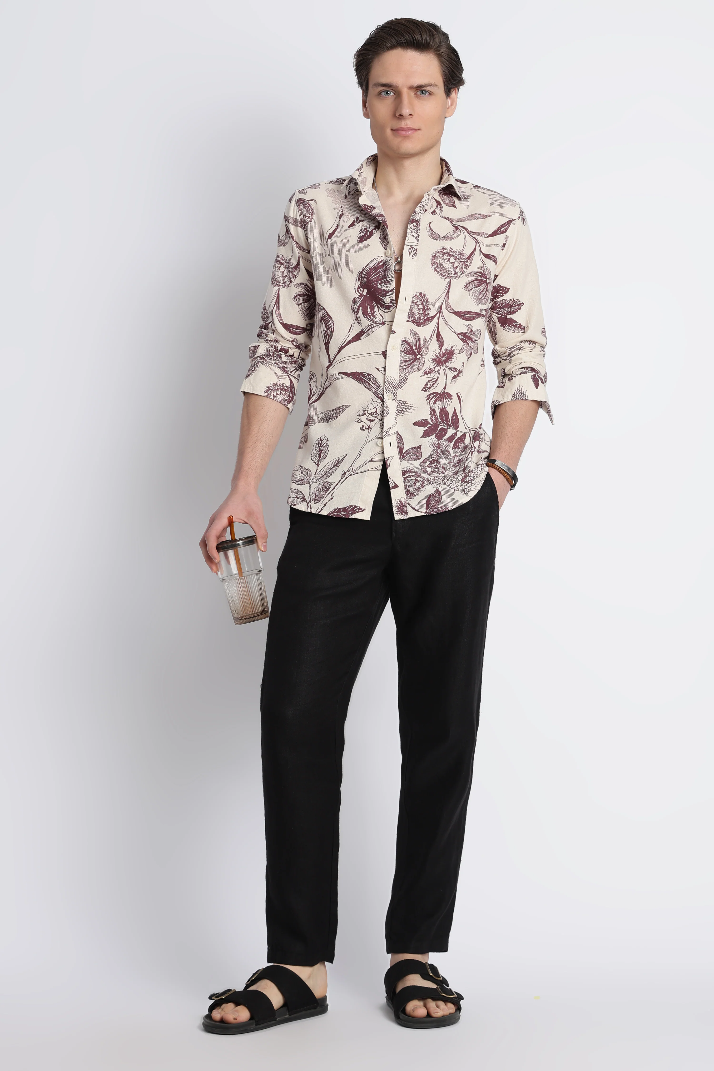 Men Abstract Block Print Shirt - Image 8