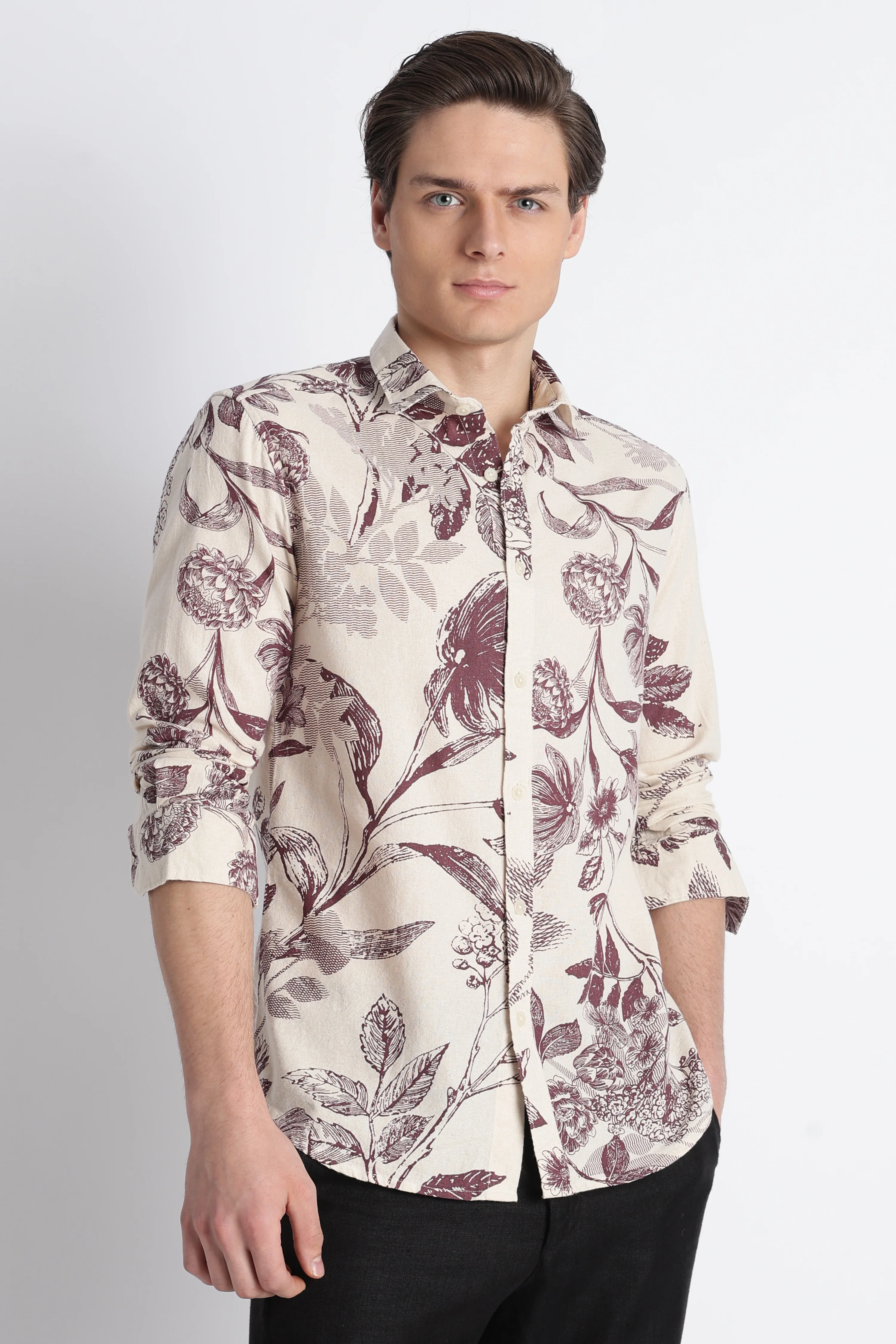 Men Abstract Block Print Shirt - Image 9