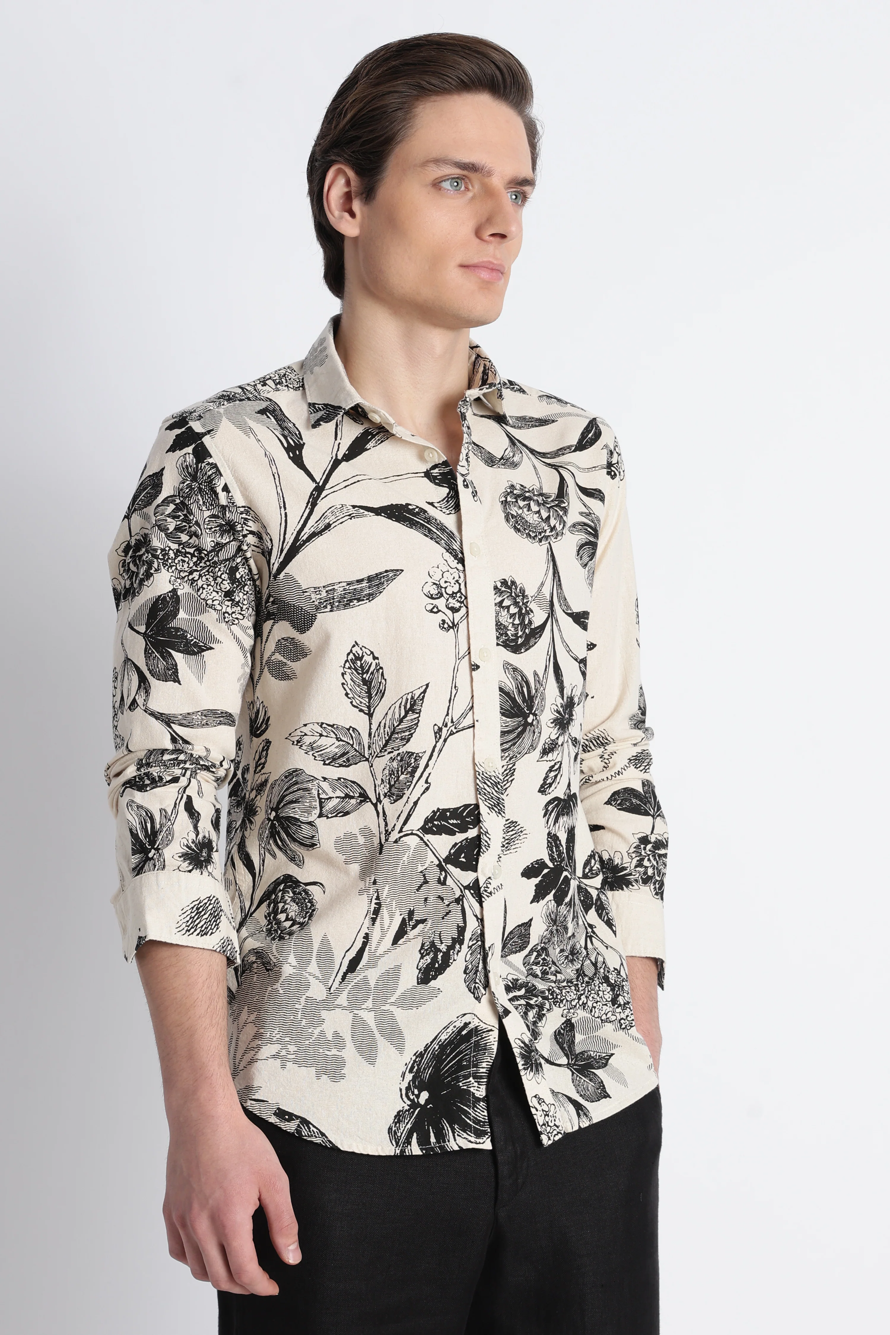 Men Abstract Block Print Shirt - Image 5