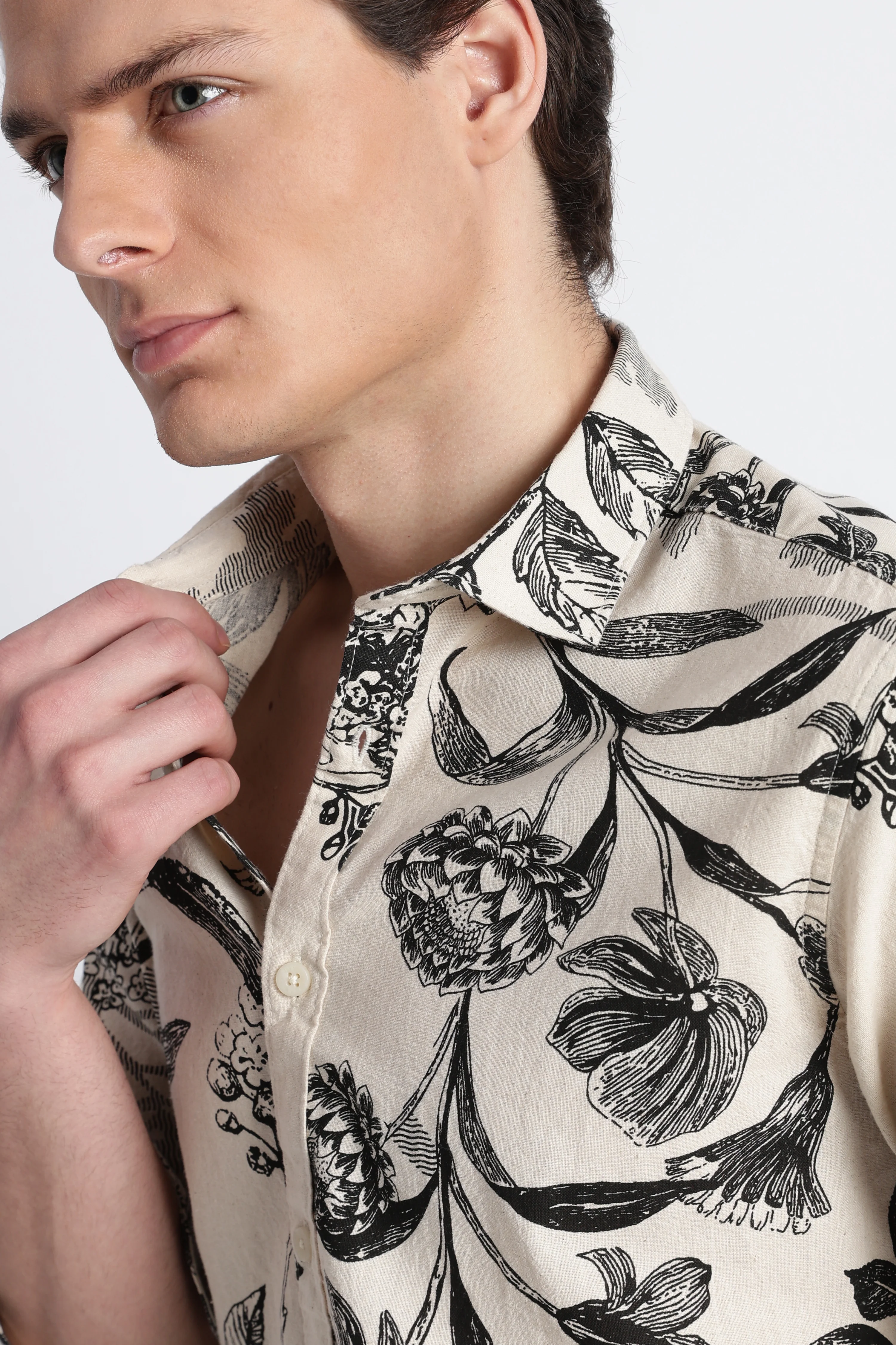 Men Abstract Block Print Shirt - Image 8