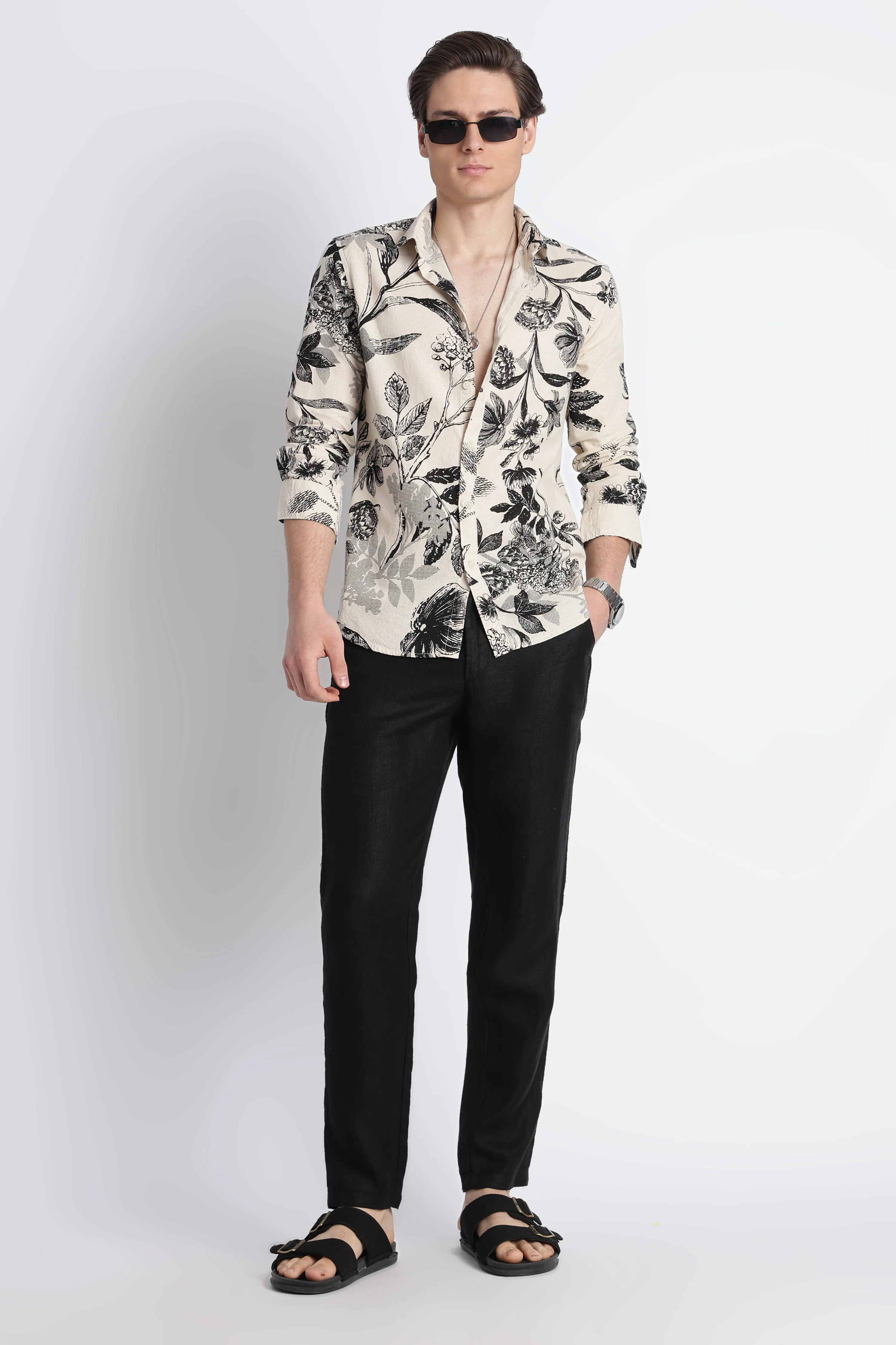 Men Abstract Block Print Shirt - Image 9
