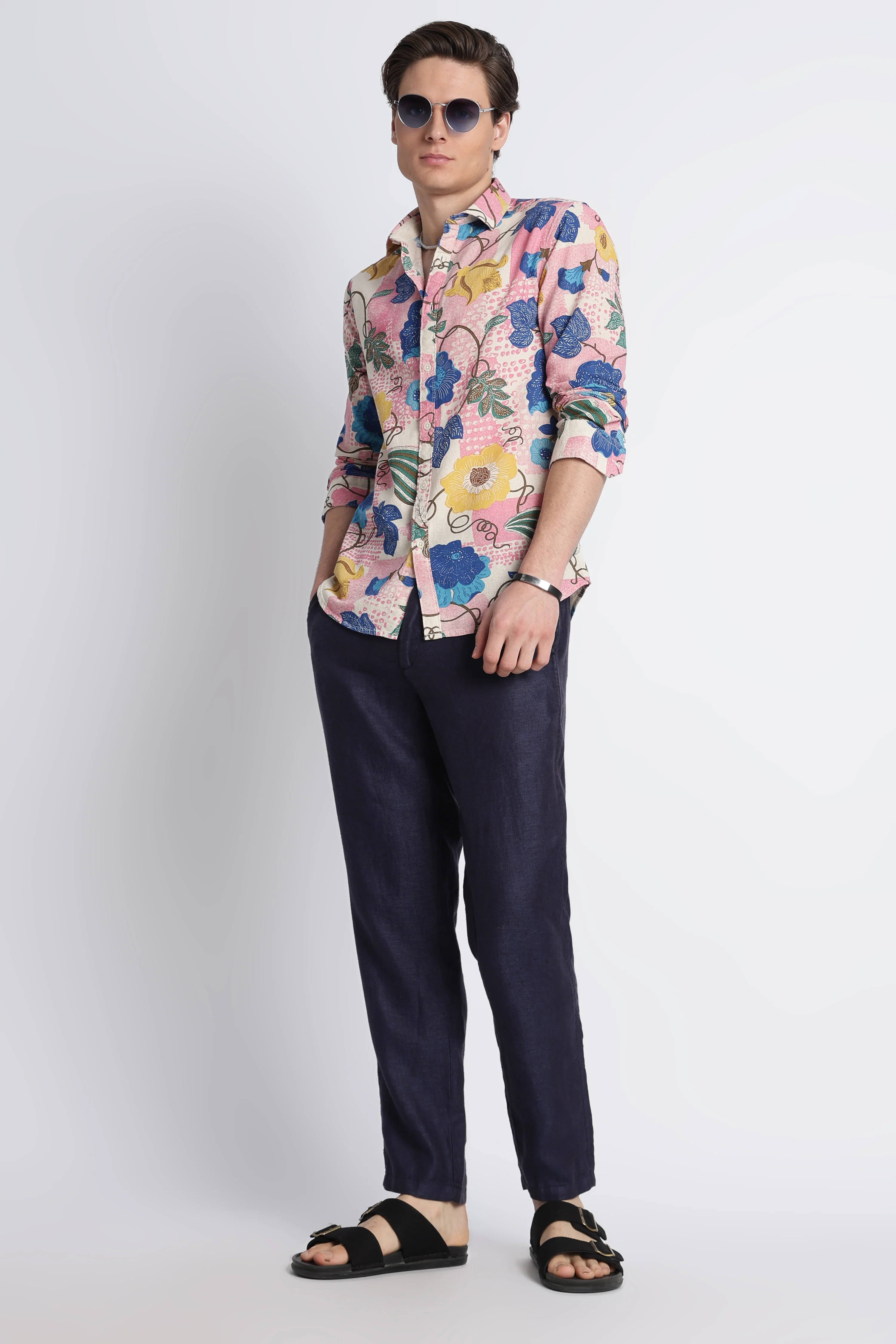 Men Abstract Block Print Shirt - Image 10