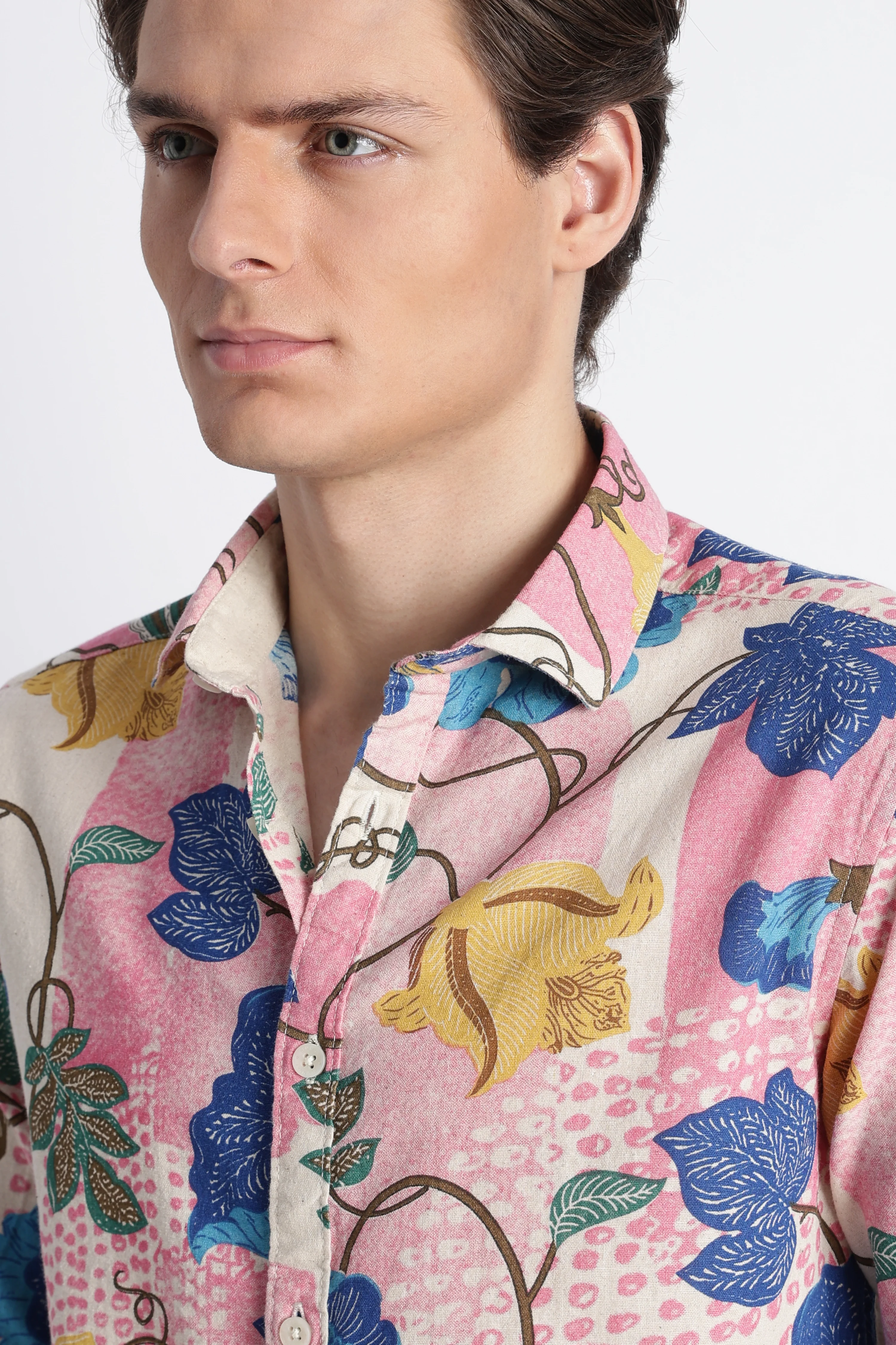 Men Abstract Block Print Shirt - Image 2