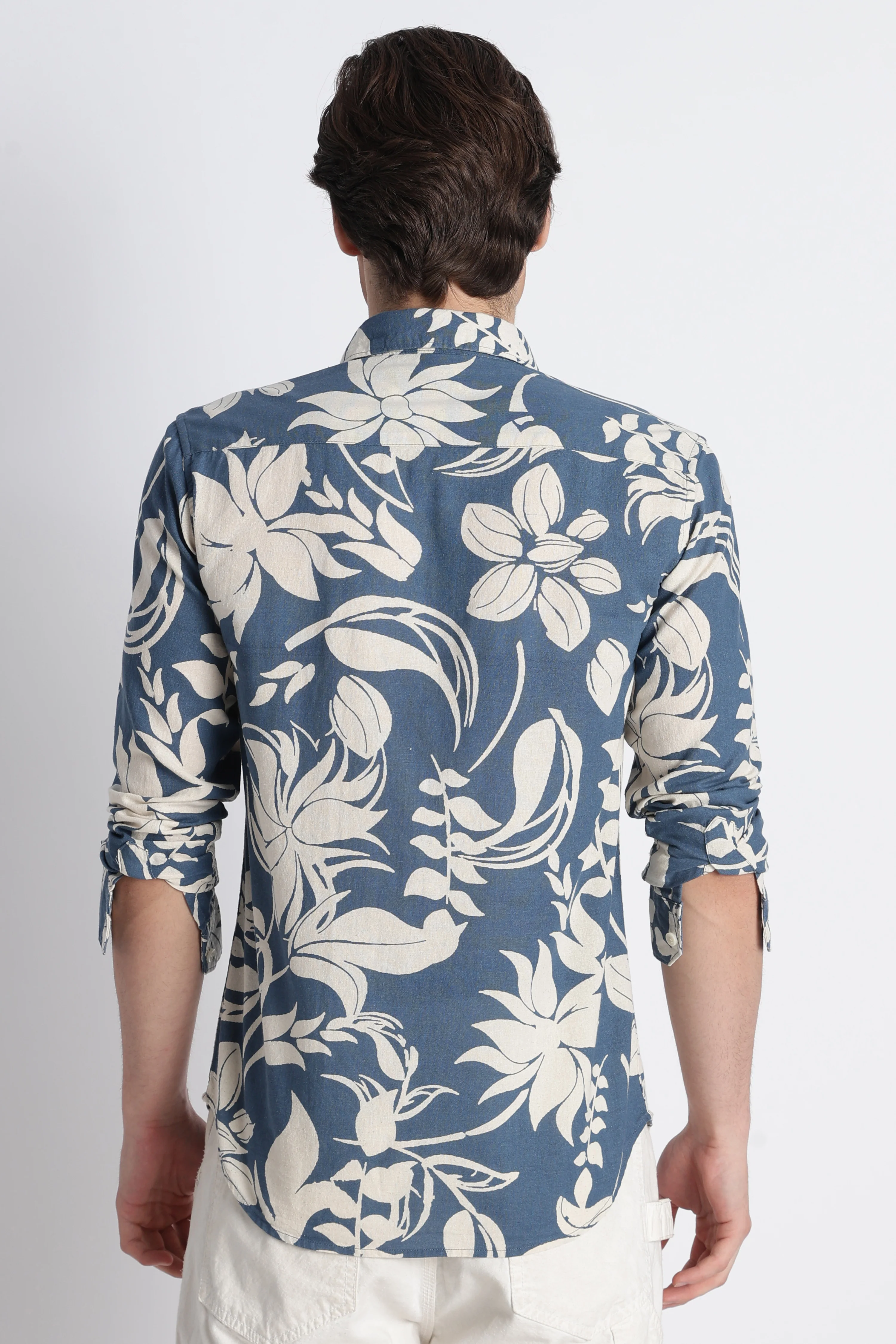 Men Abstract Block Print Shirt - Image 2