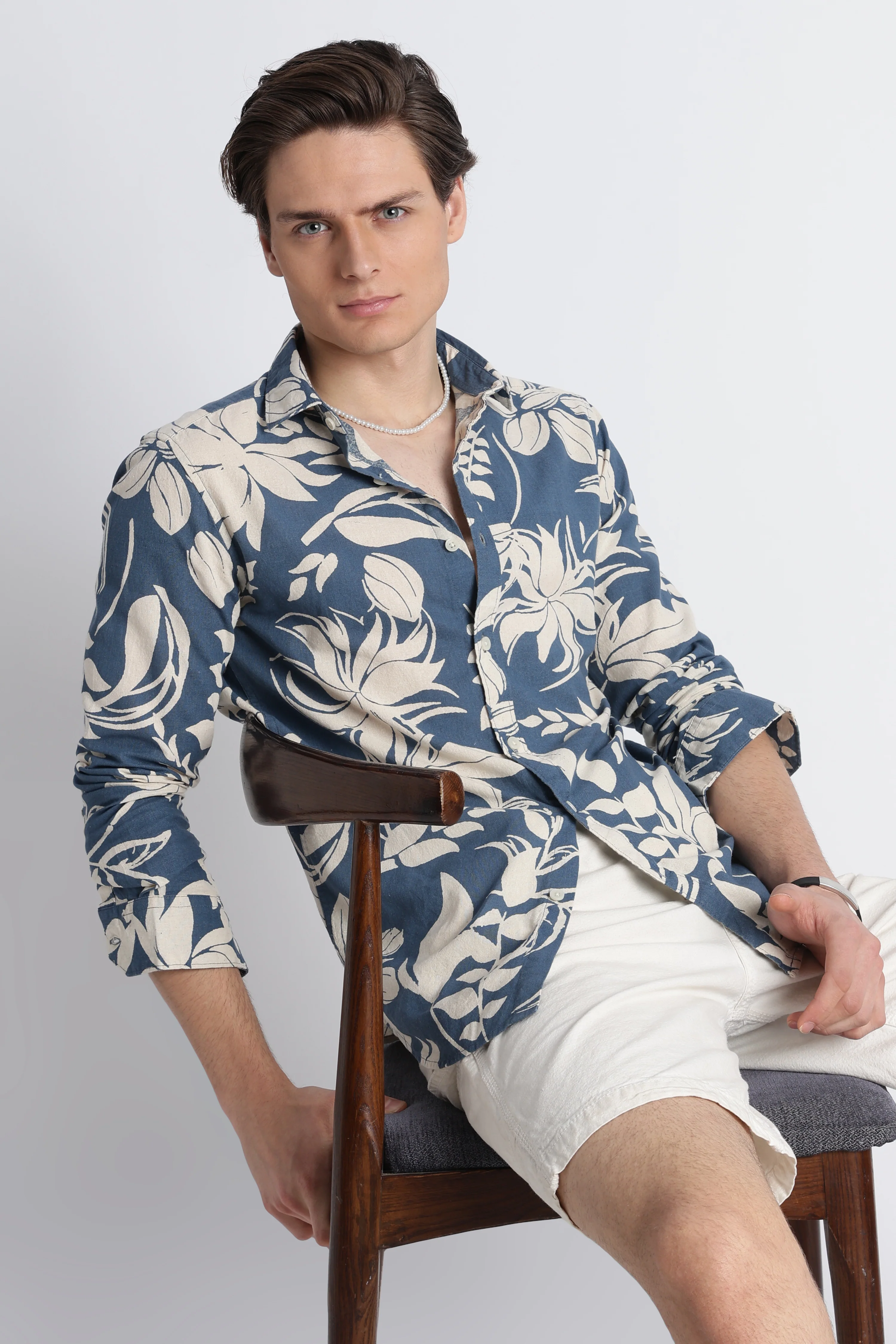 Men Abstract Block Print Shirt - Image 3