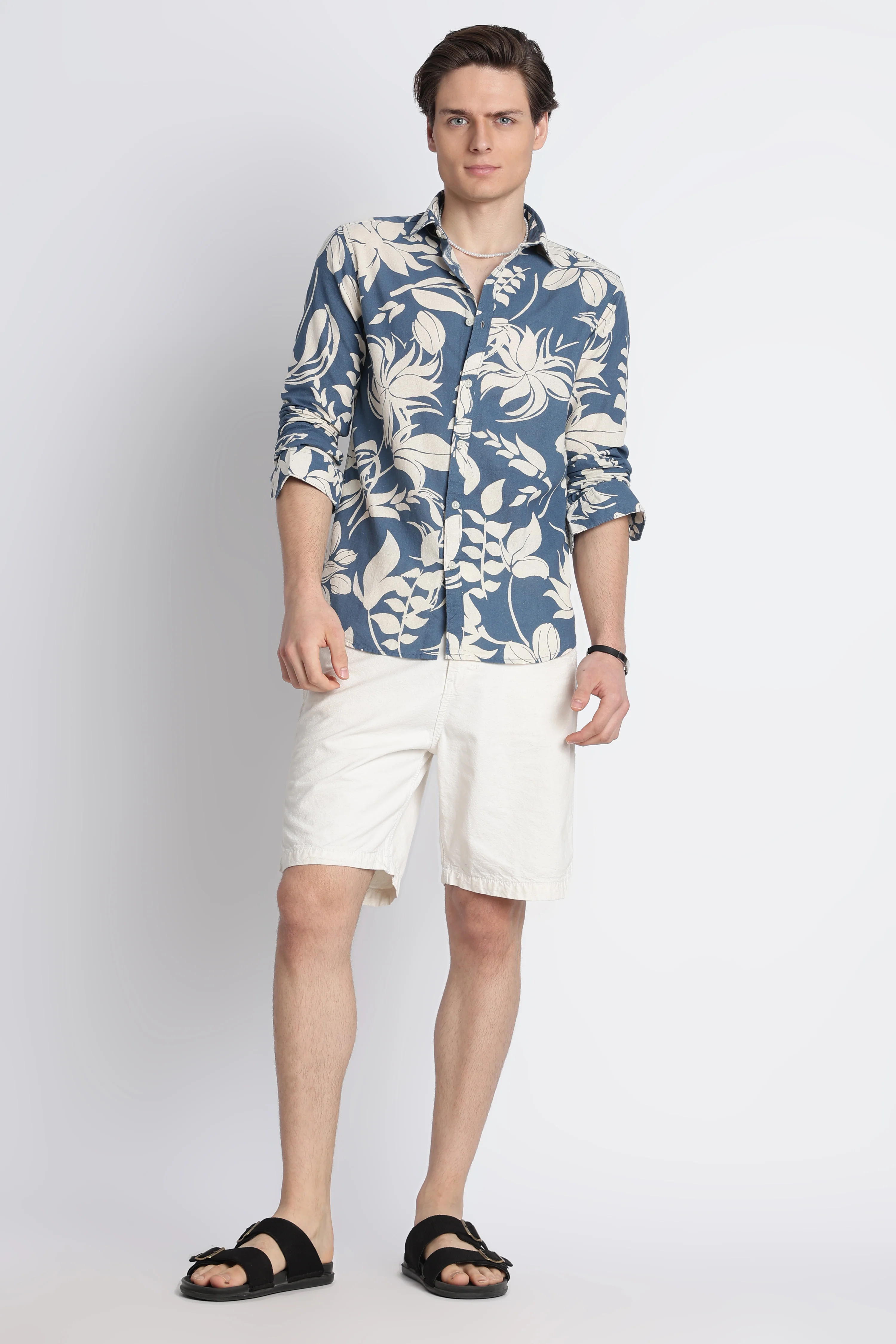 Men Abstract Block Print Shirt - Image 5