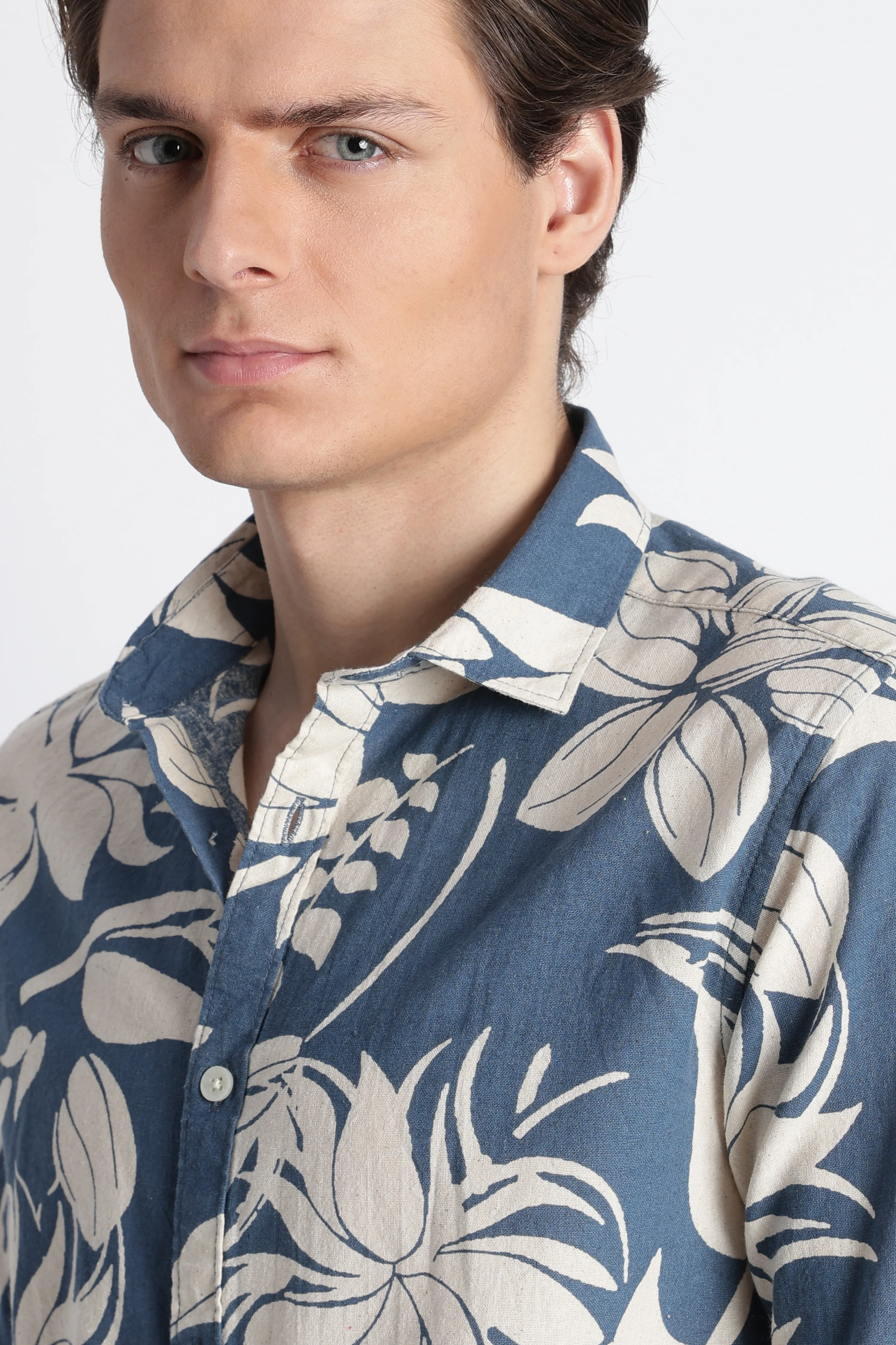 Men Abstract Block Print Shirt - Image 6