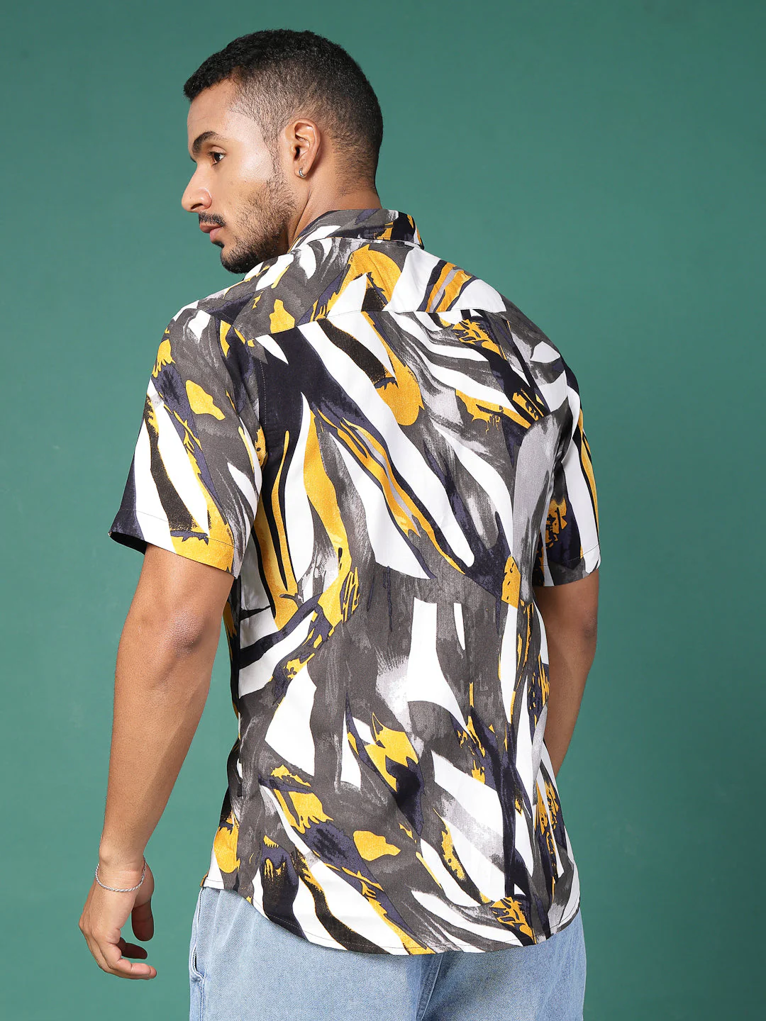 Men Abstract Print Rayon Slim FiT-Shirt - Image 2