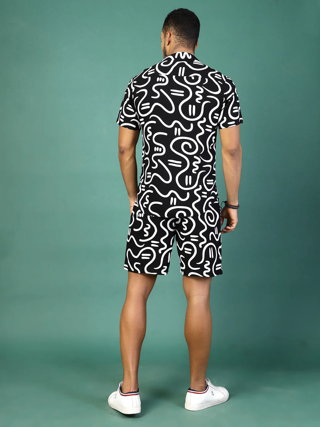 Men Abstract Printed Rayon Co-ords - Image 2