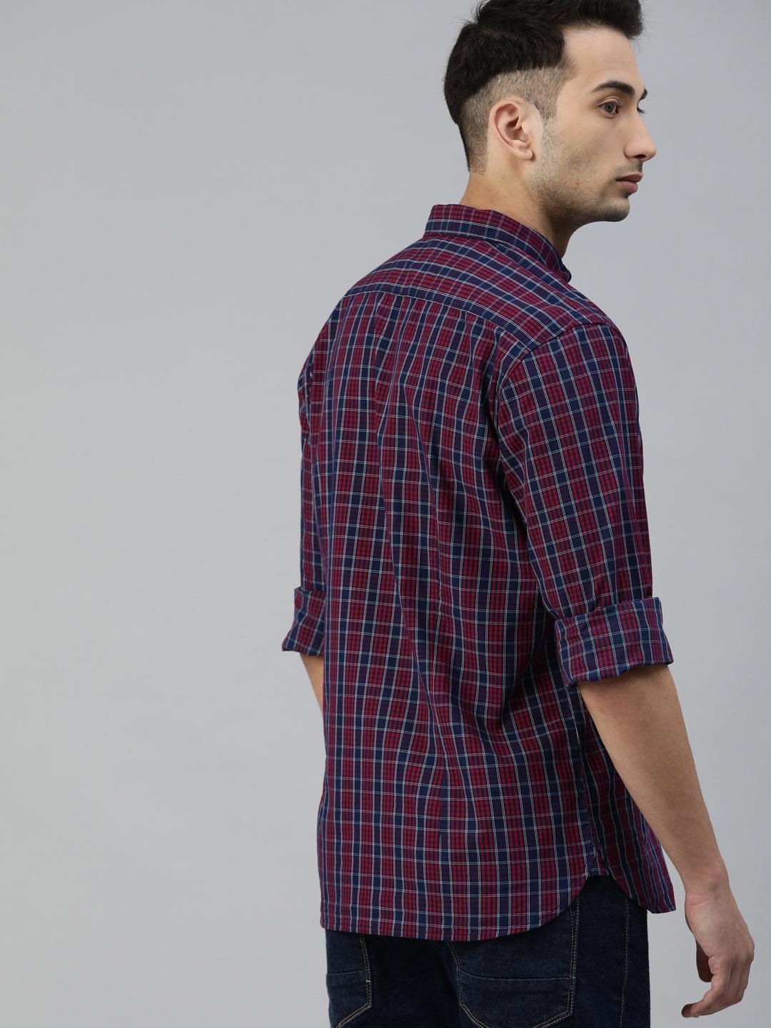 Men Aliston Slim Checks Button-Down Casual Shirt - Image 4