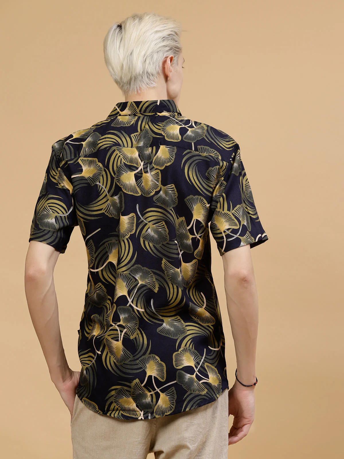 Men All Over Botanical Print Rayon Shirt - Image 2