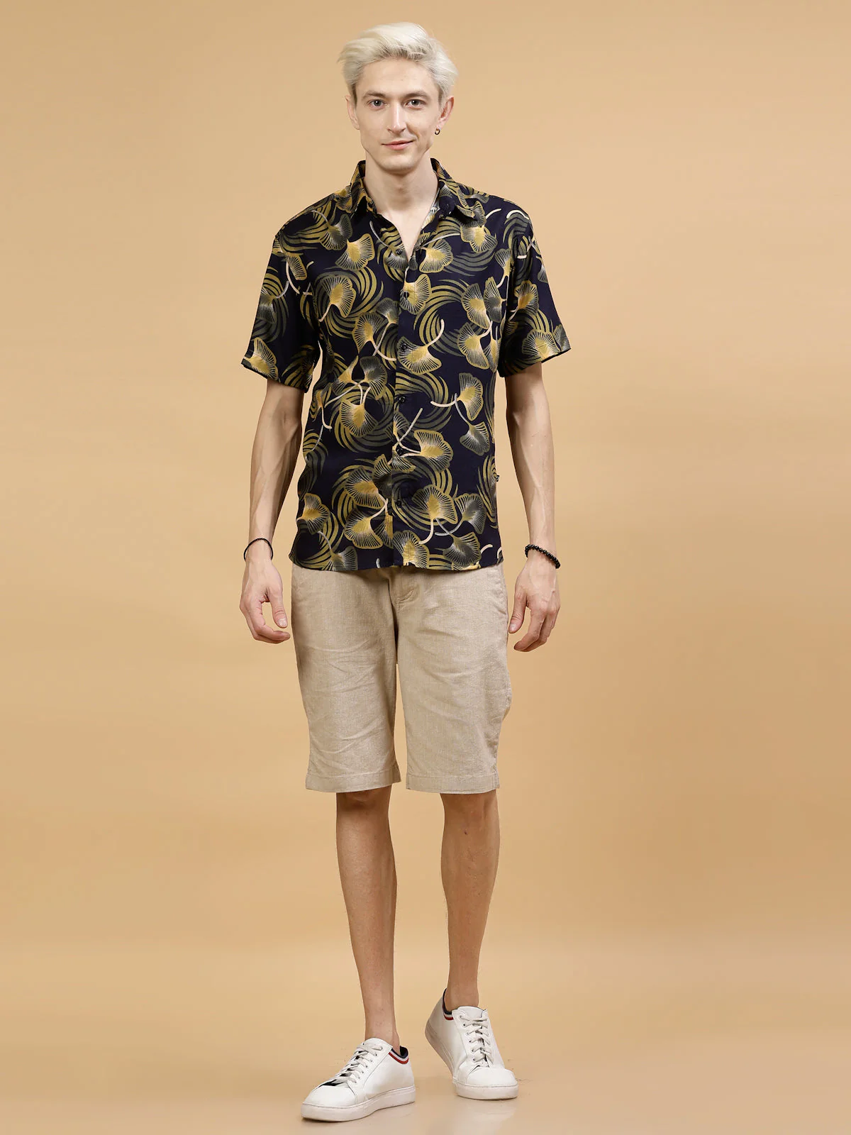 Men All Over Botanical Print Rayon Shirt - Image 3