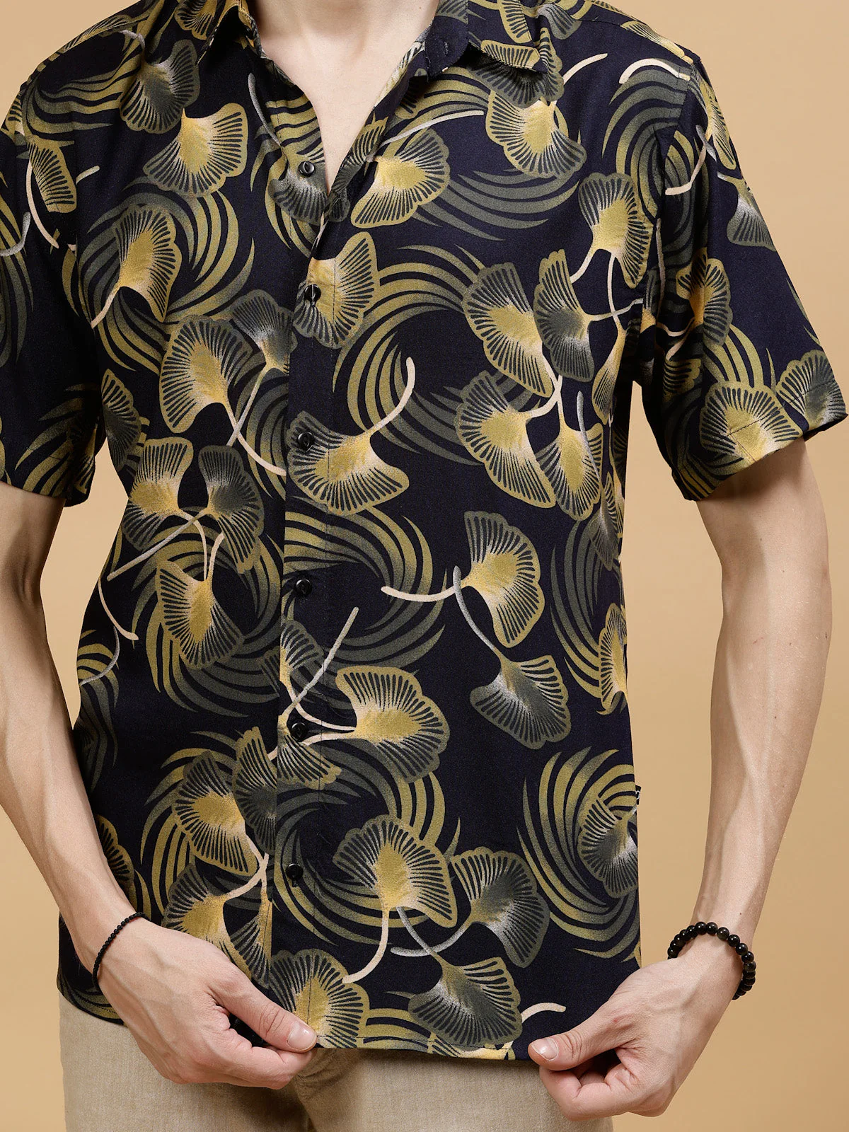Men All Over Botanical Print Rayon Shirt - Image 4
