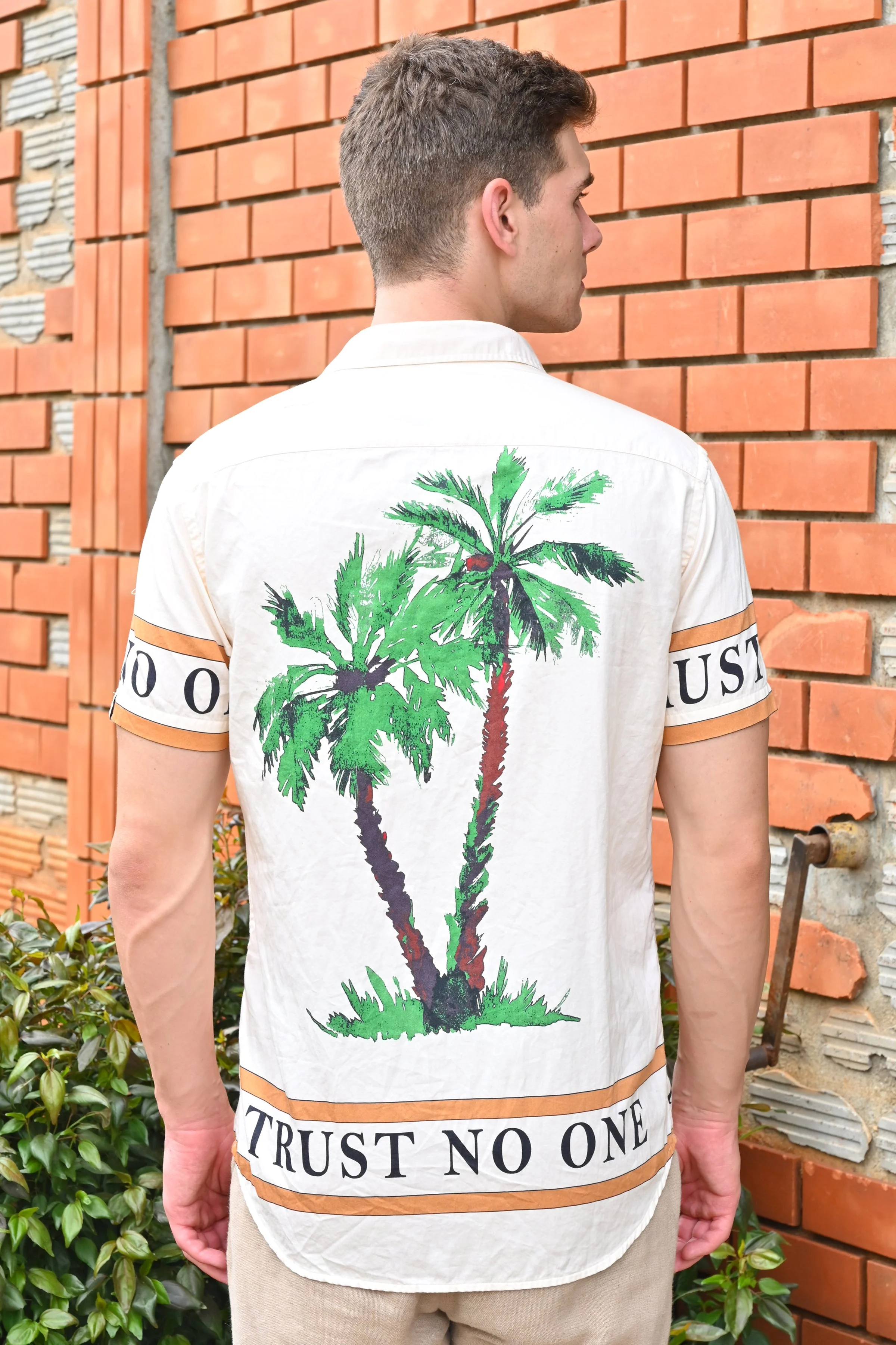 Men Alpha Printed Shirt Cream Style - Image 7