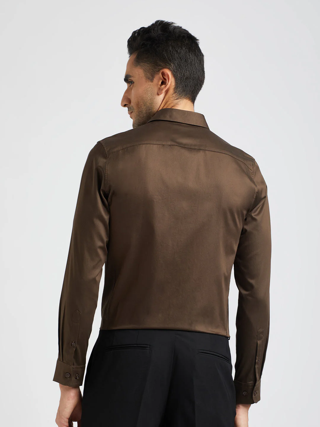 Men Anaheim - Maroon Solid Tailored Fit Egyptian Giza Cotton Formal Shirt | The Bear House - Image 4