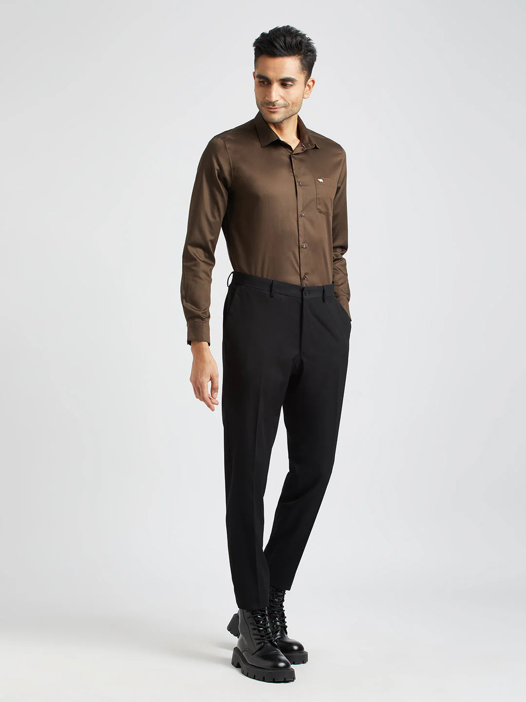 Men Anaheim - Maroon Solid Tailored Fit Egyptian Giza Cotton Formal Shirt | The Bear House - Image 5