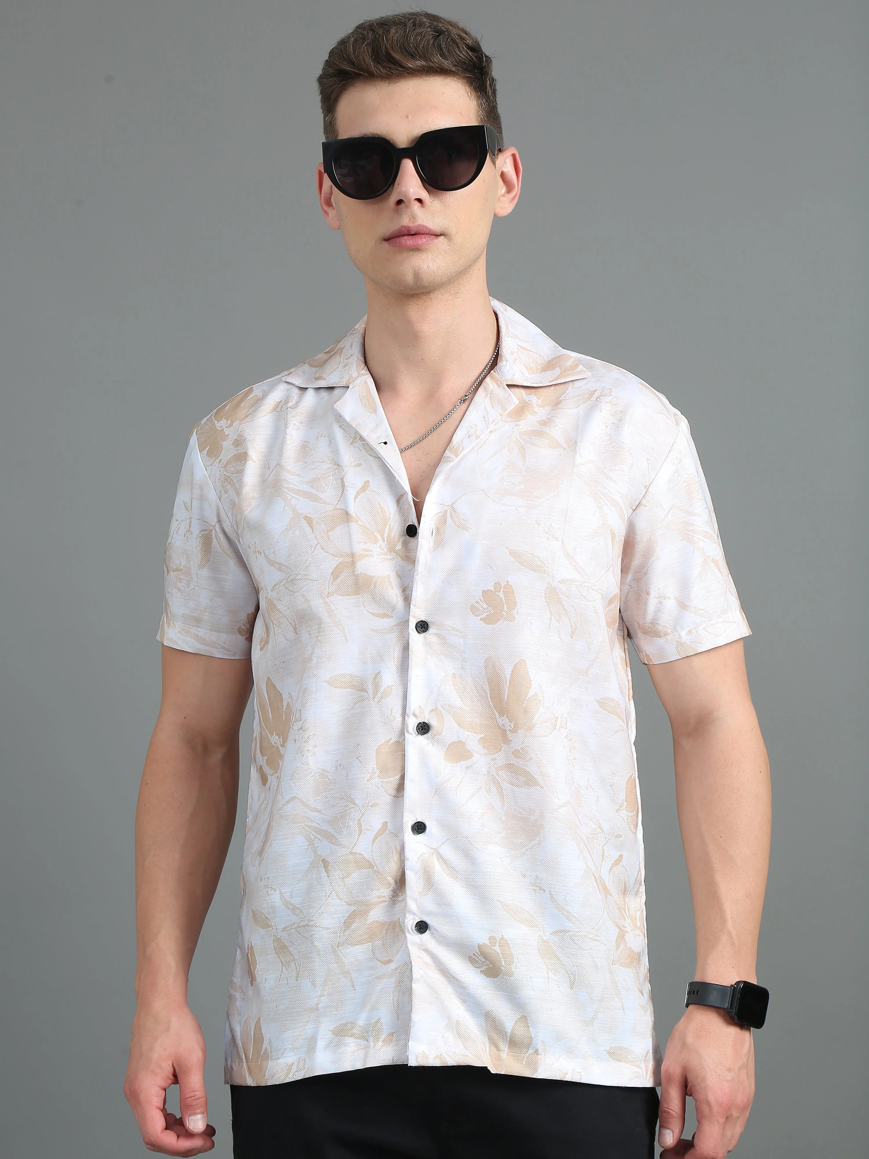 Men Anemone Cream Floral Shirt - Image 2