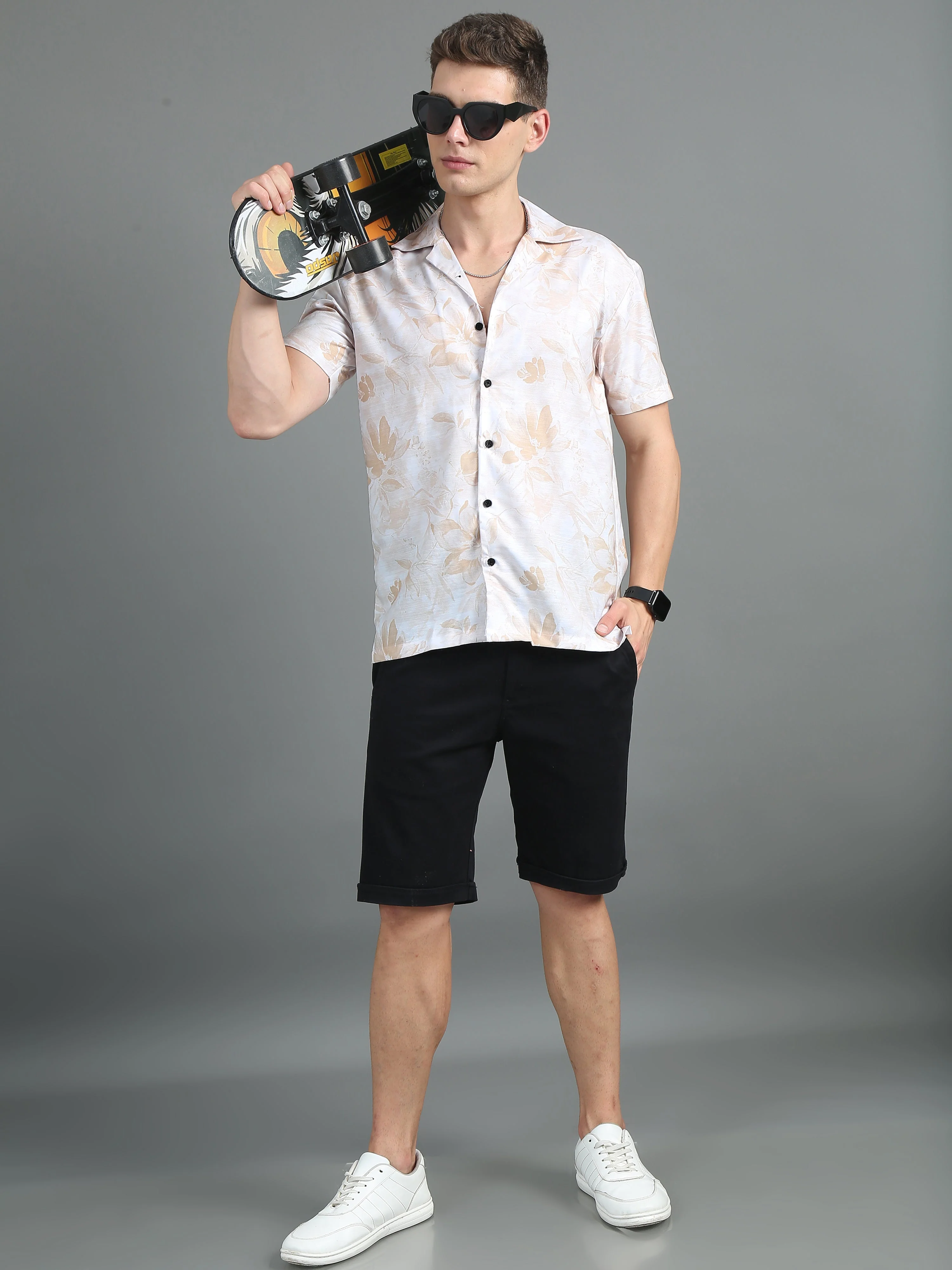 Men Anemone Cream Floral Shirt - Image 6