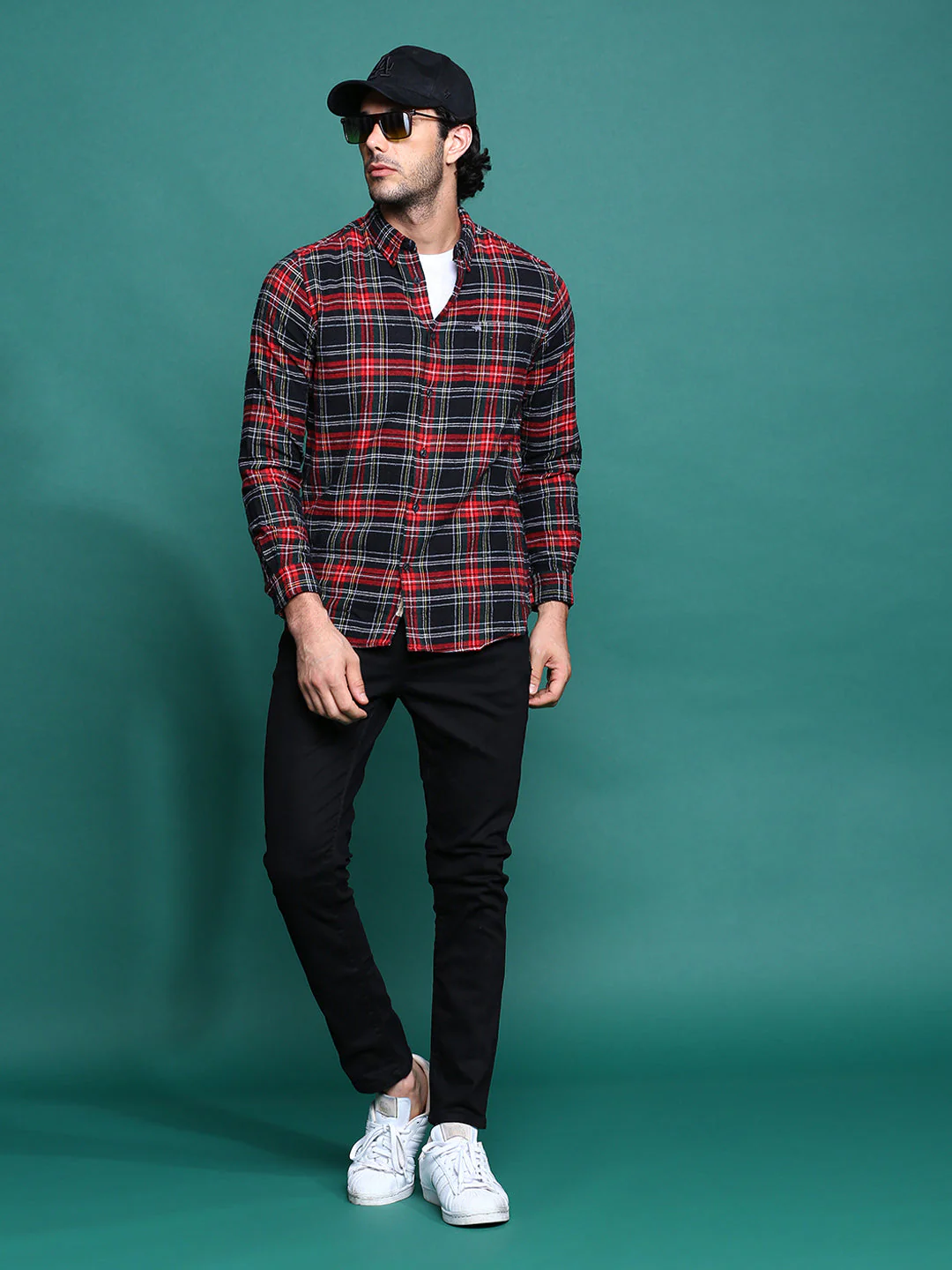 Men Anglo: 's Black & Red Checks Slim Fit Shirt | The Bear House - Image 5
