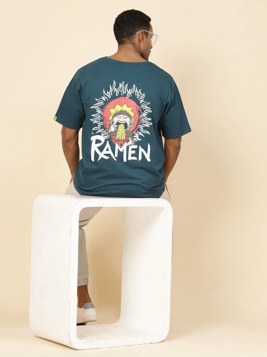Men Anime Ramen Print Oversized T-Shirt - Image 5