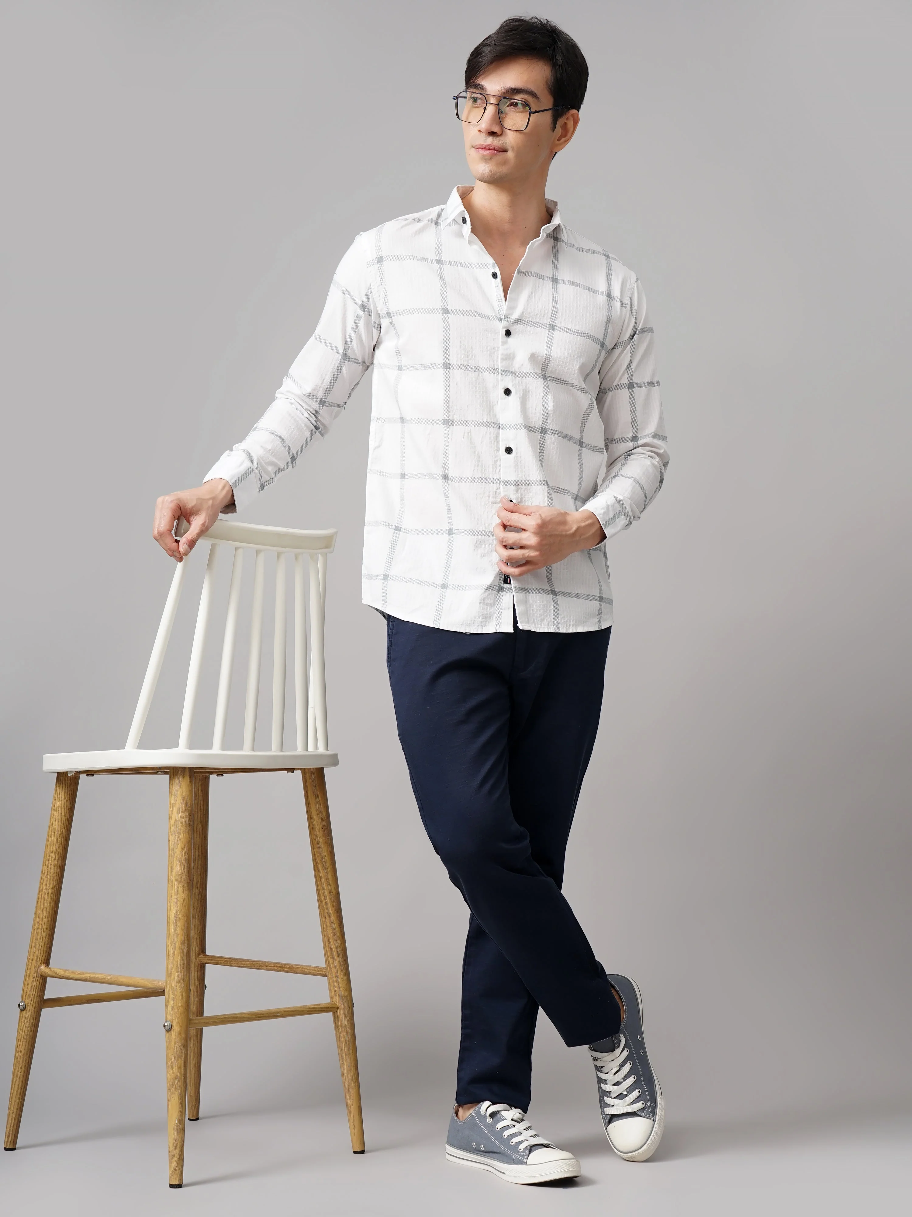 Men Apex Checks Black Shirt - Image 6