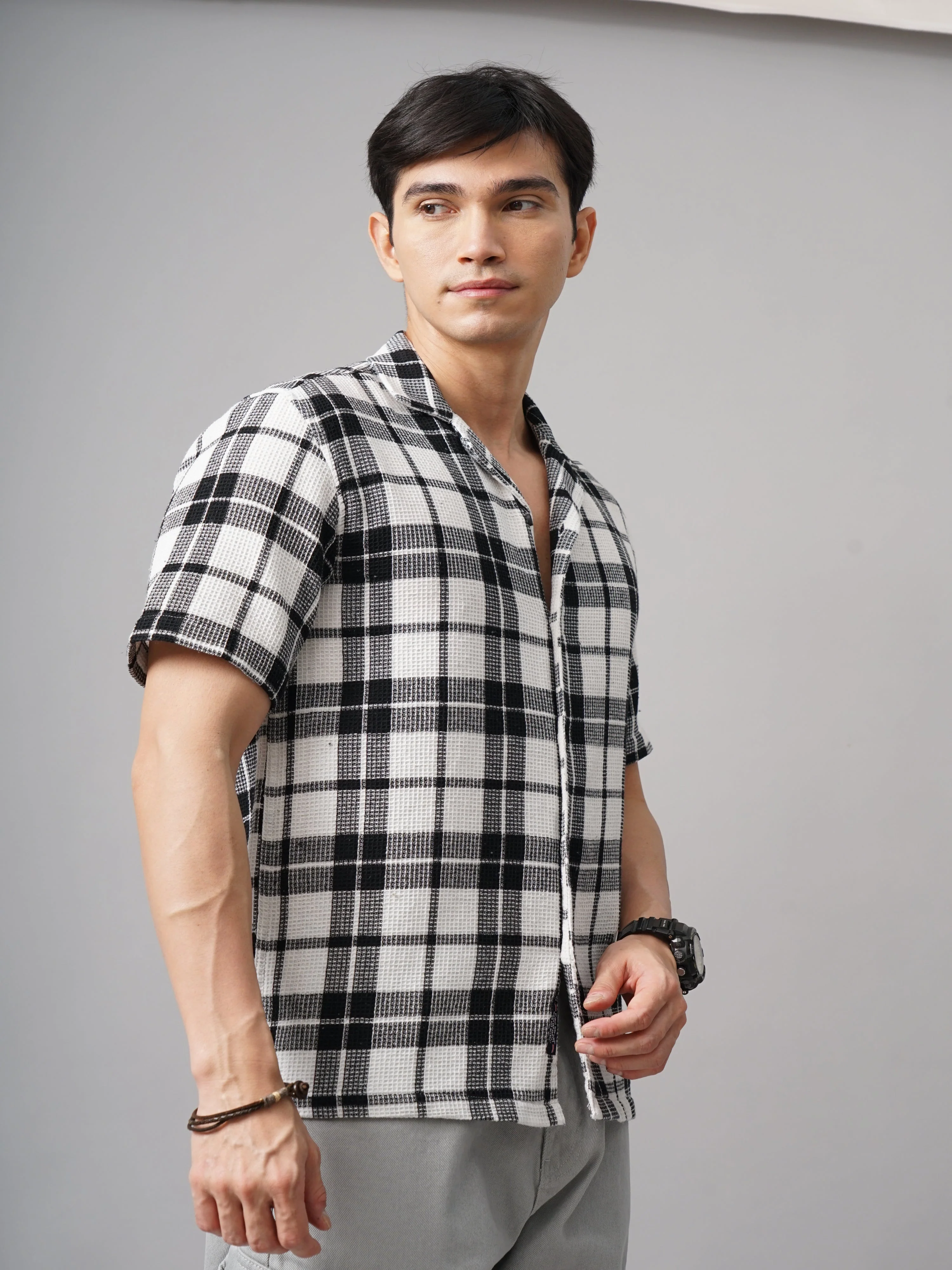 Men Apex Checks White Shirt - Image 5