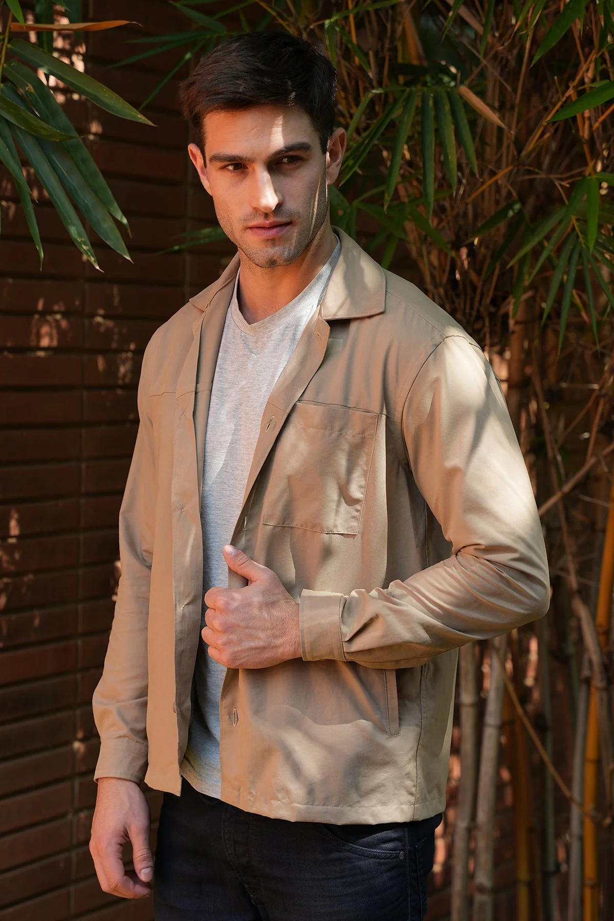Men Archer Suede Jacket Khaki - Image 2
