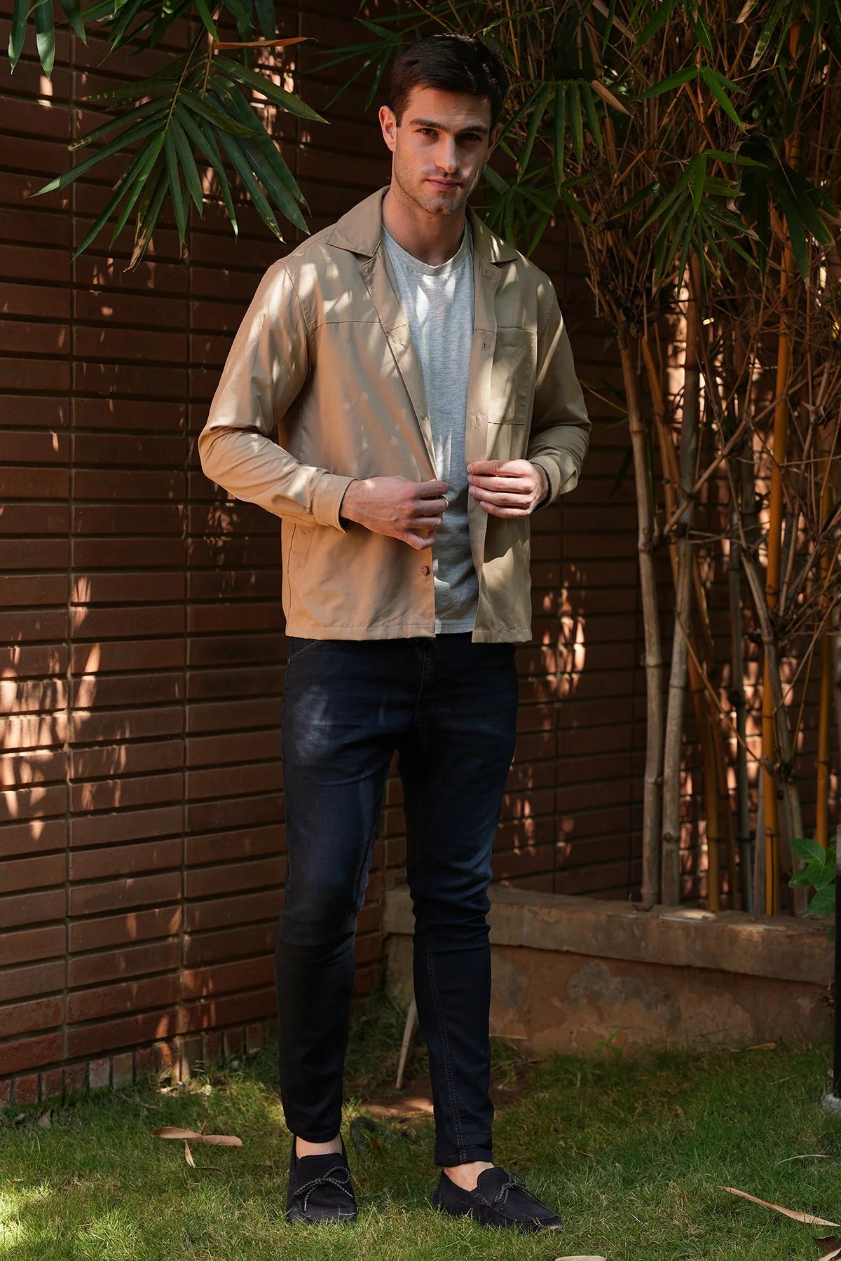 Men Archer Suede Jacket Khaki - Image 3