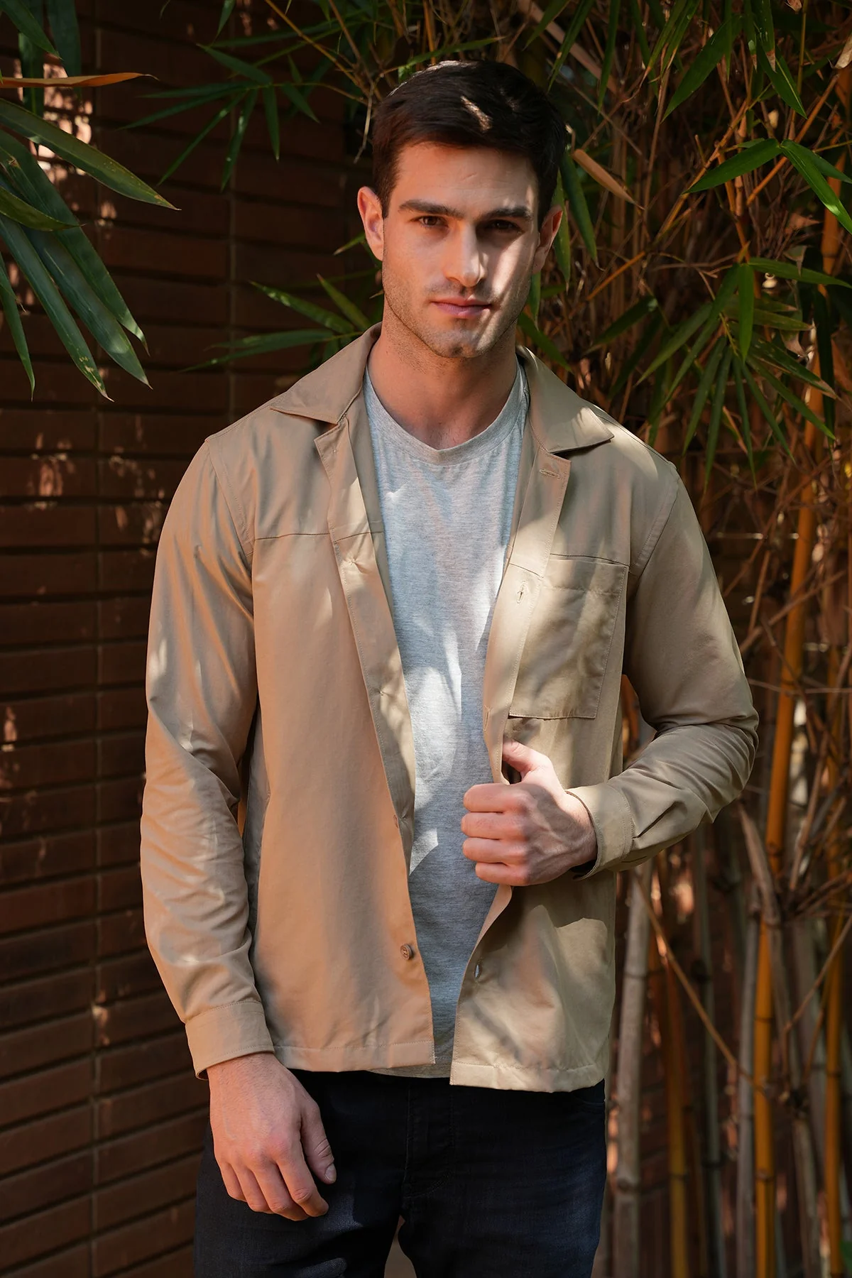 Men Archer Suede Jacket Khaki - Image 4