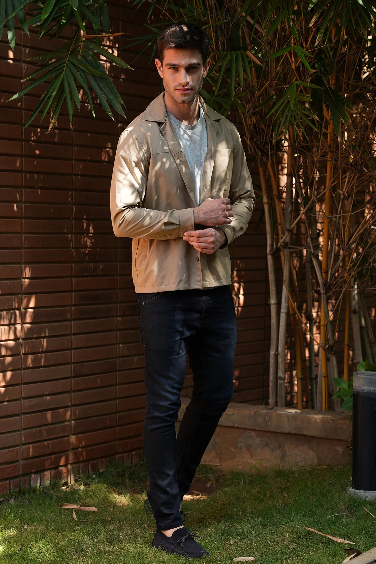 Men Archer Suede Jacket Khaki - Image 6