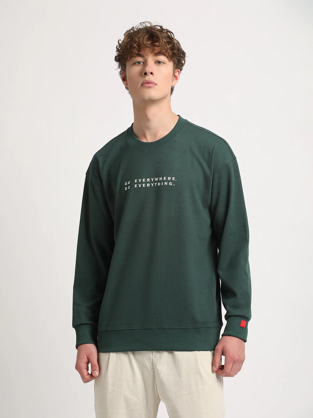 Men Archi Style: 's Green Printed Relax Fit Sweatshirt | The Bear House - Image 2