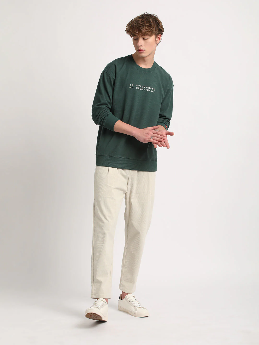 Men Archi Style: 's Green Printed Relax Fit Sweatshirt | The Bear House - Image 5