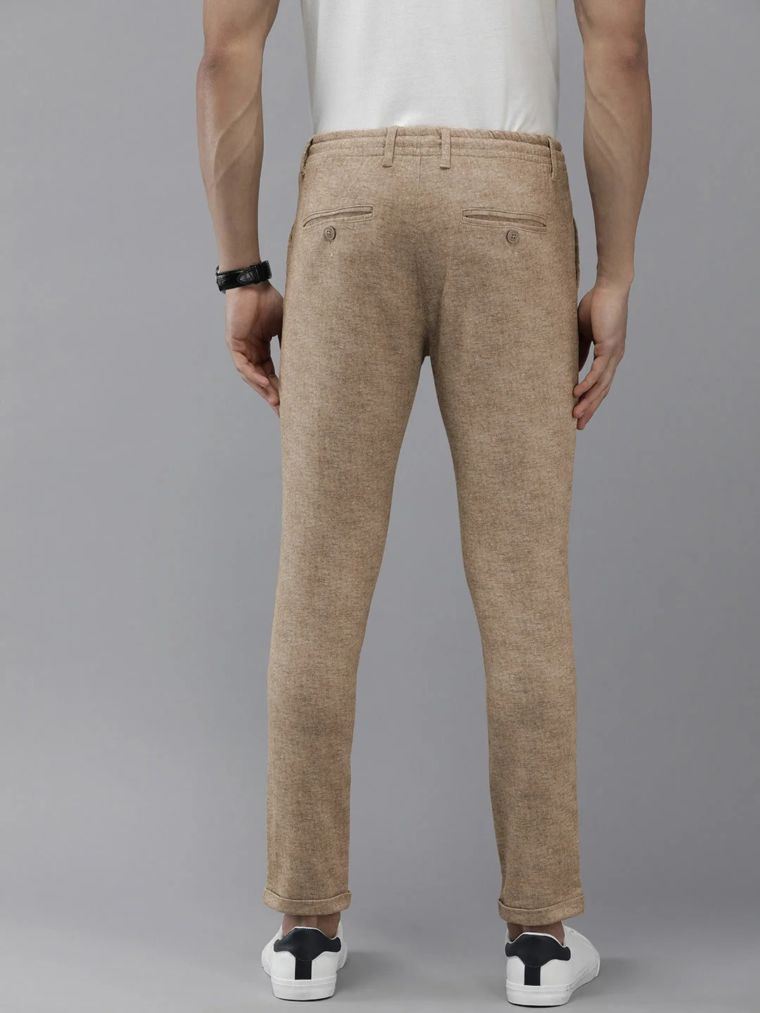 Men Ardor Edition Beige Tapered Fit Chinos - Image 3