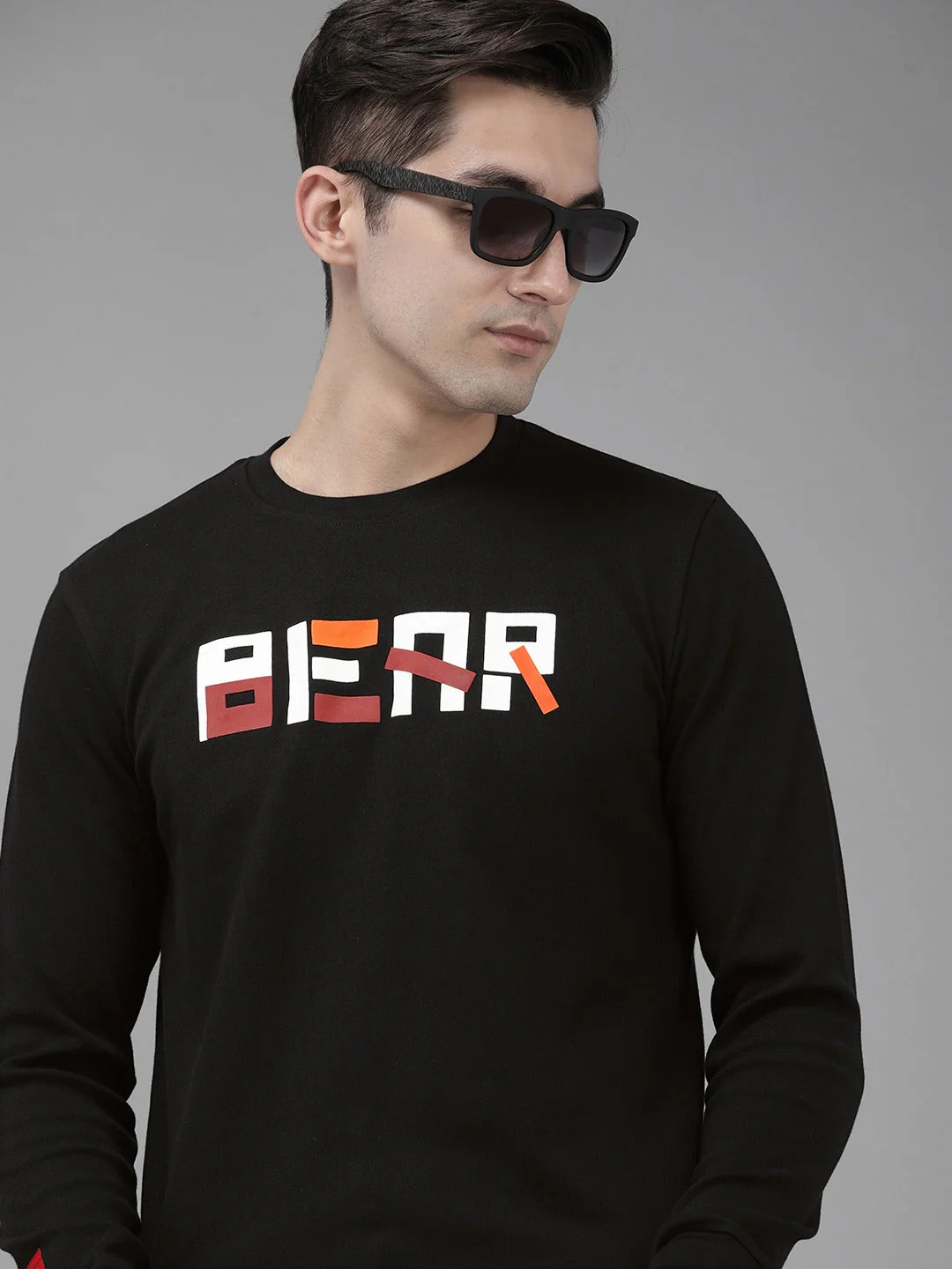 Men Ardor Edition Black Slim Fit Printed Pure Cotton Sweatshirt - Image 4